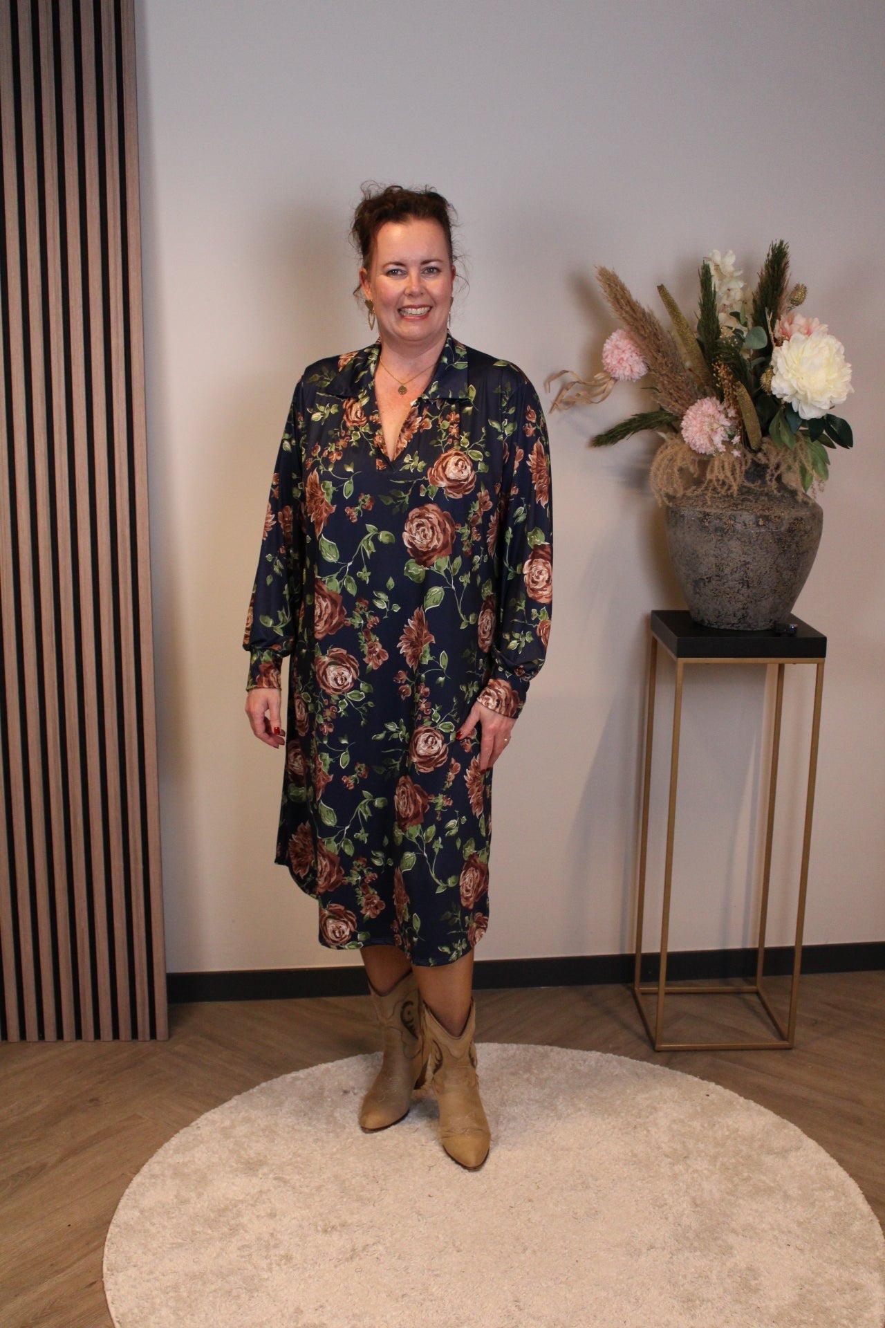 Marise | Blaues Langarmkleid 46 bis 50