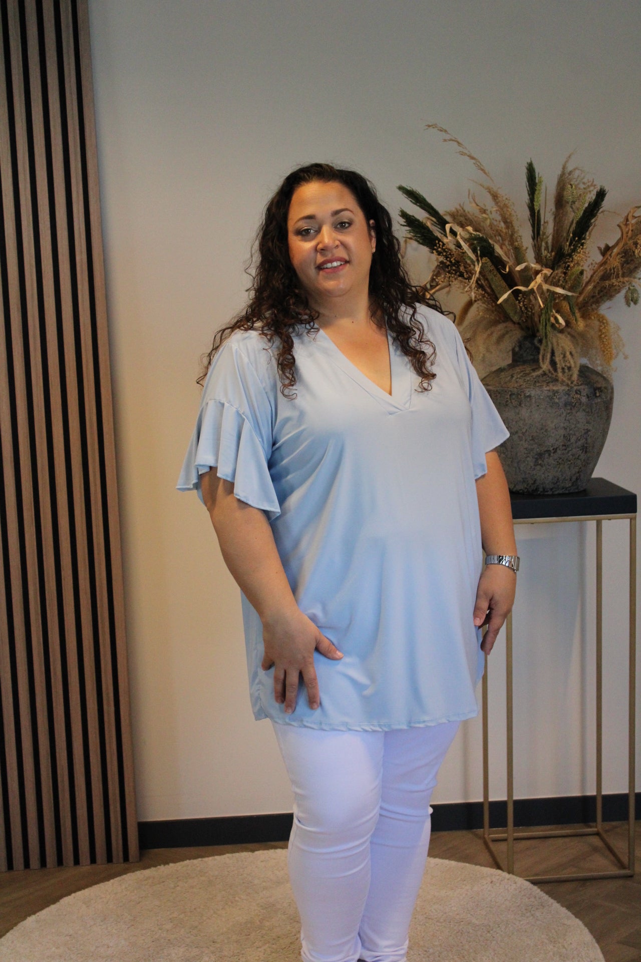 Mayra | Bluse babyblau 48 bis 52