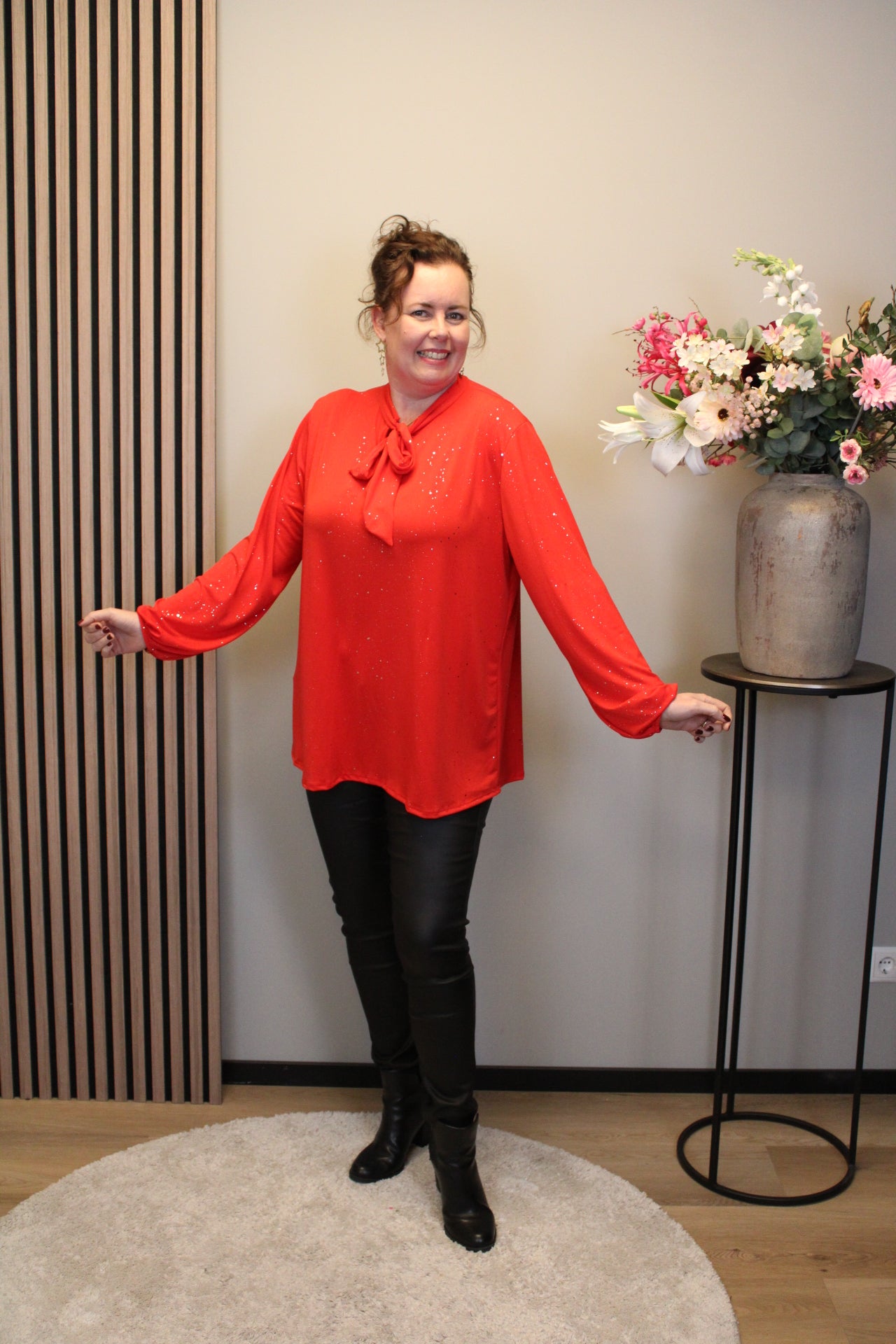 Dora | Bluse schwarz Langarm 52 bis 58
