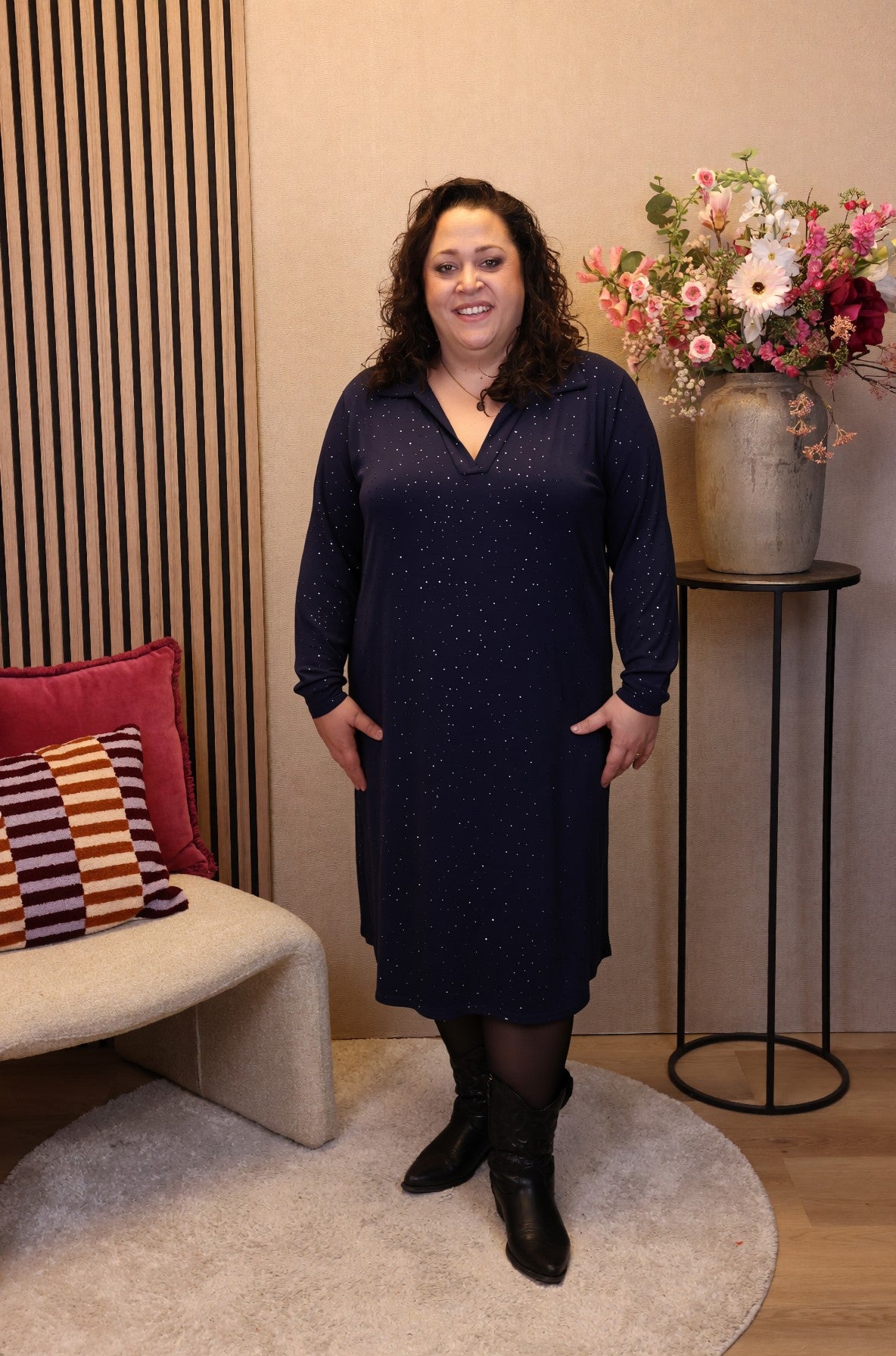 Dora | Bluse schwarz Langarm 52 bis 58