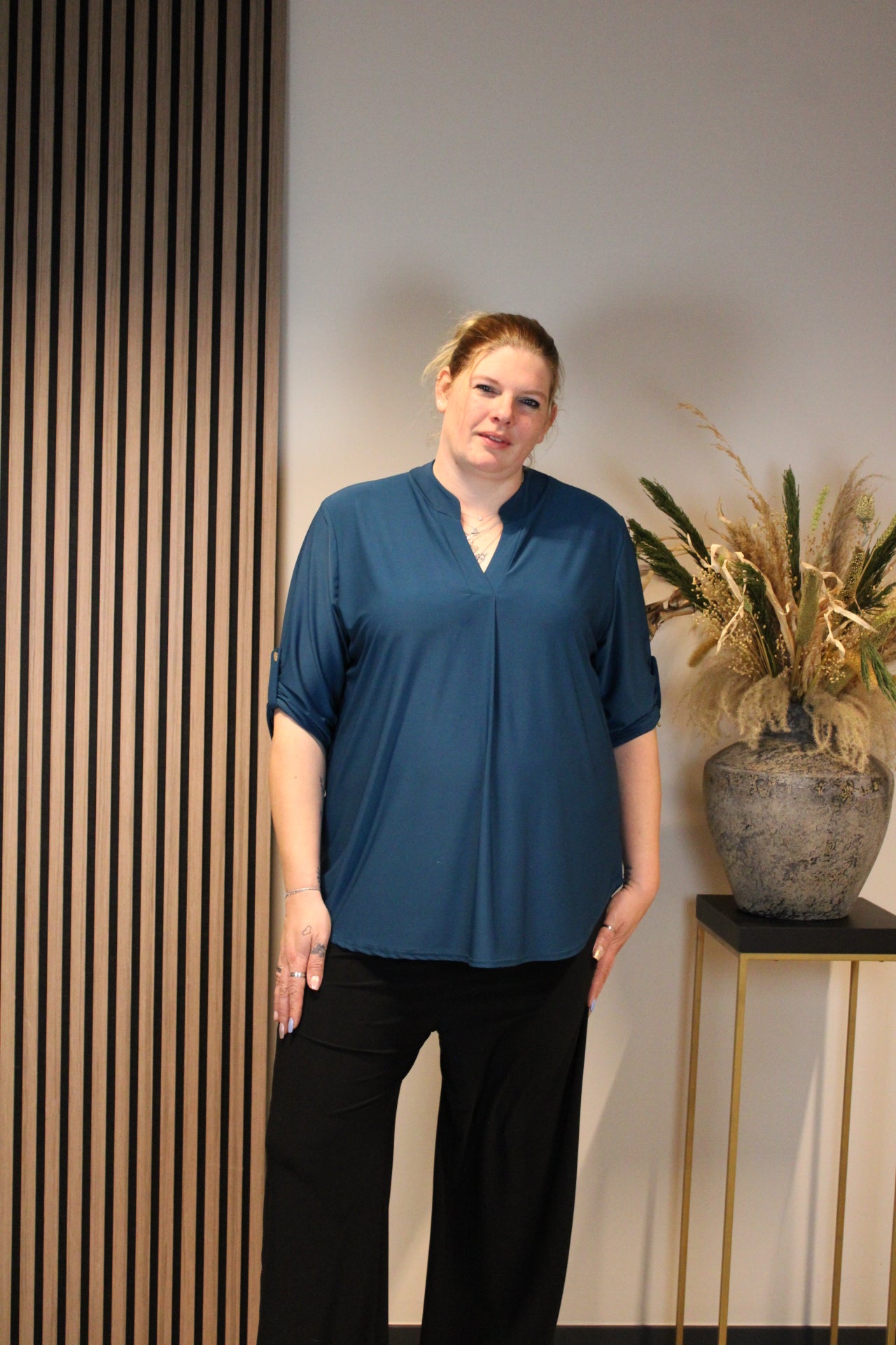Mara | Bluse aquablau 48 bis 52