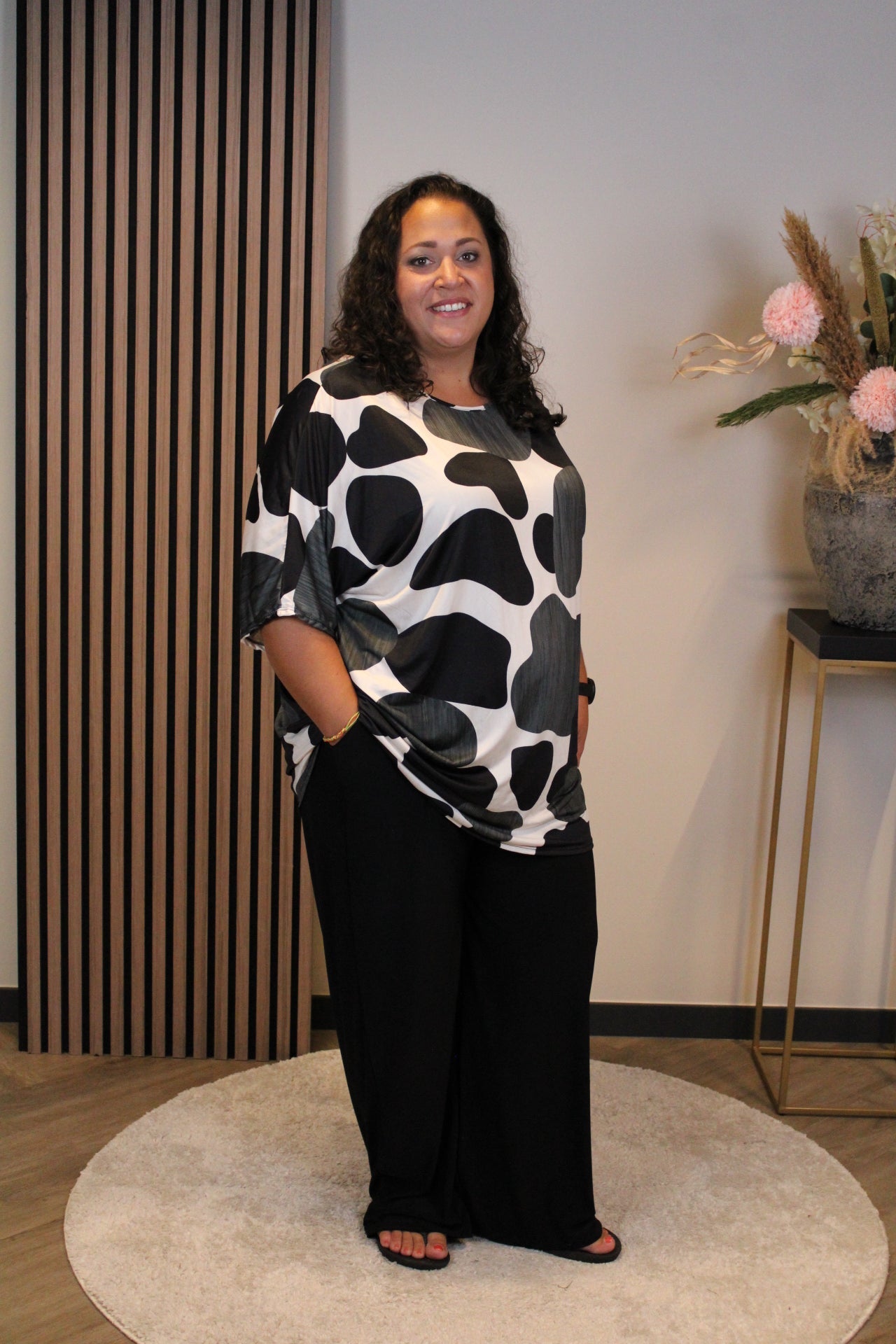Dora | Bluse schwarz Langarm 52 bis 58