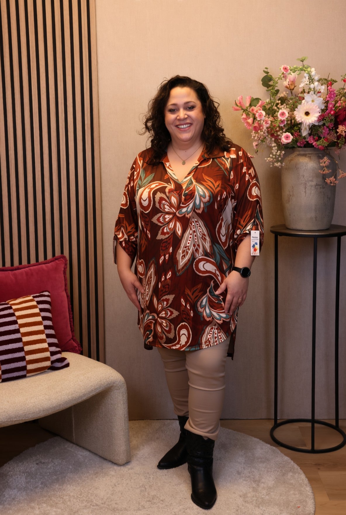 Dora | Bluse schwarz Langarm 52 bis 58