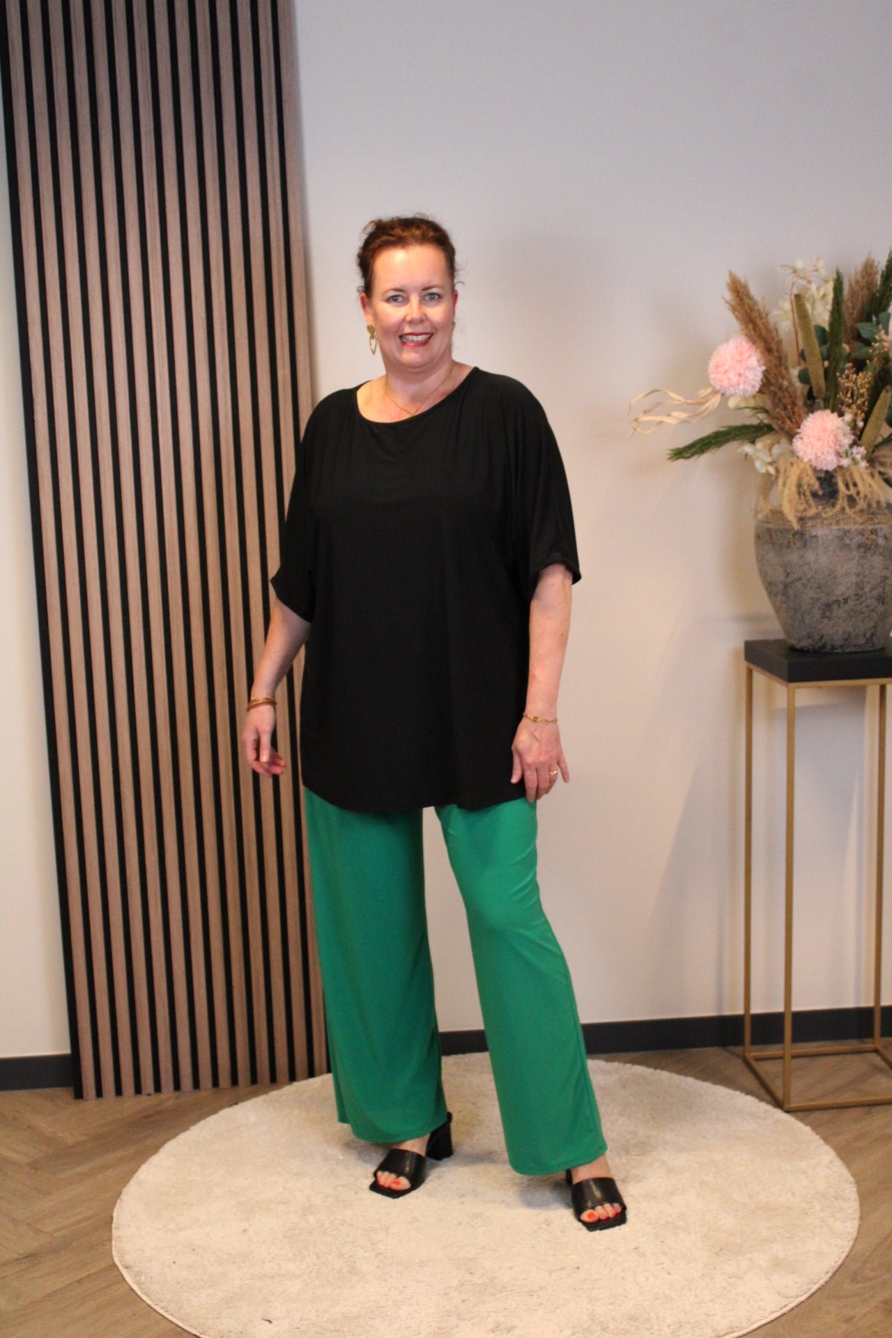 Dora | Bluse schwarz Langarm 52 bis 58