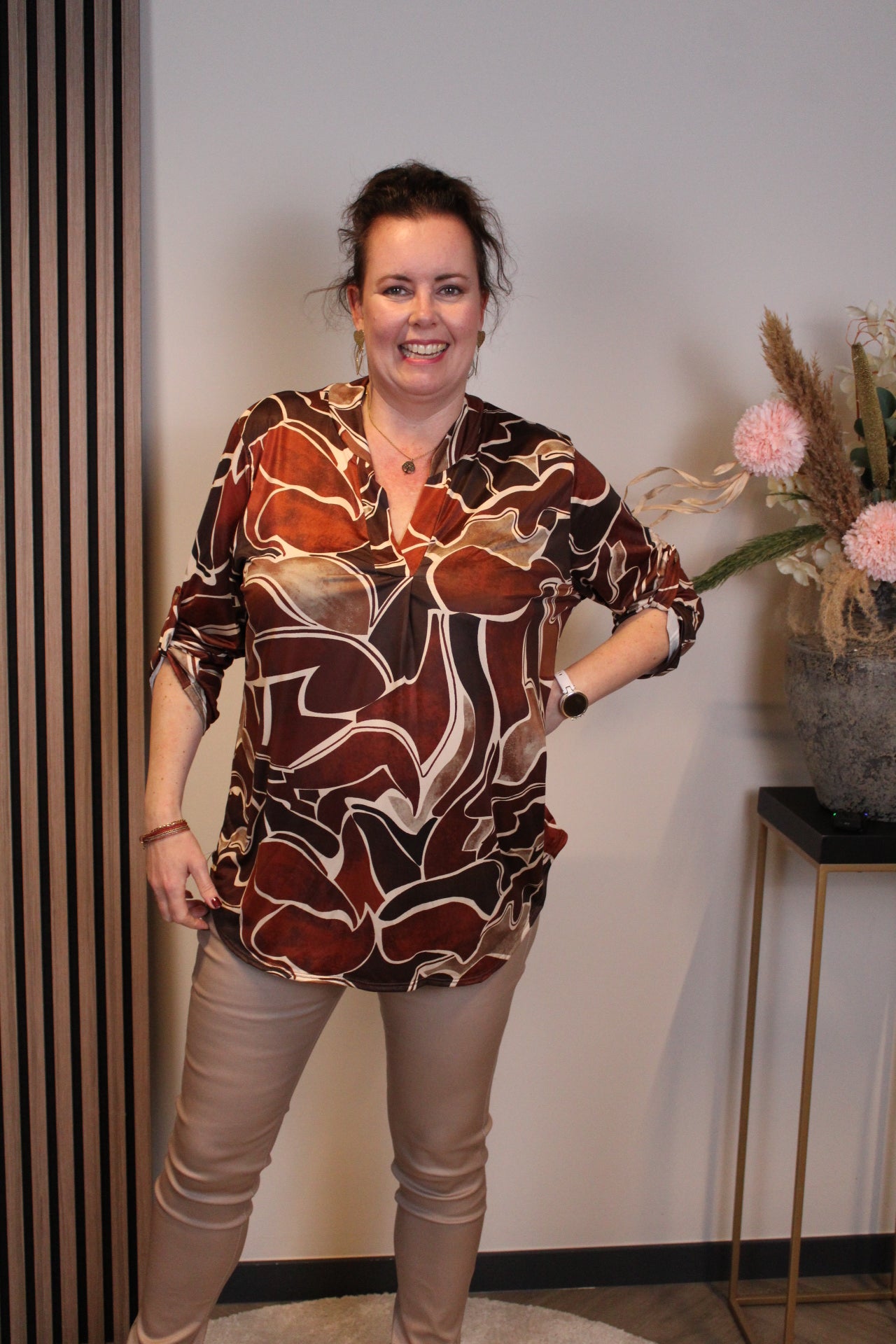 Dora | Bluse schwarz Langarm 48 bis 52