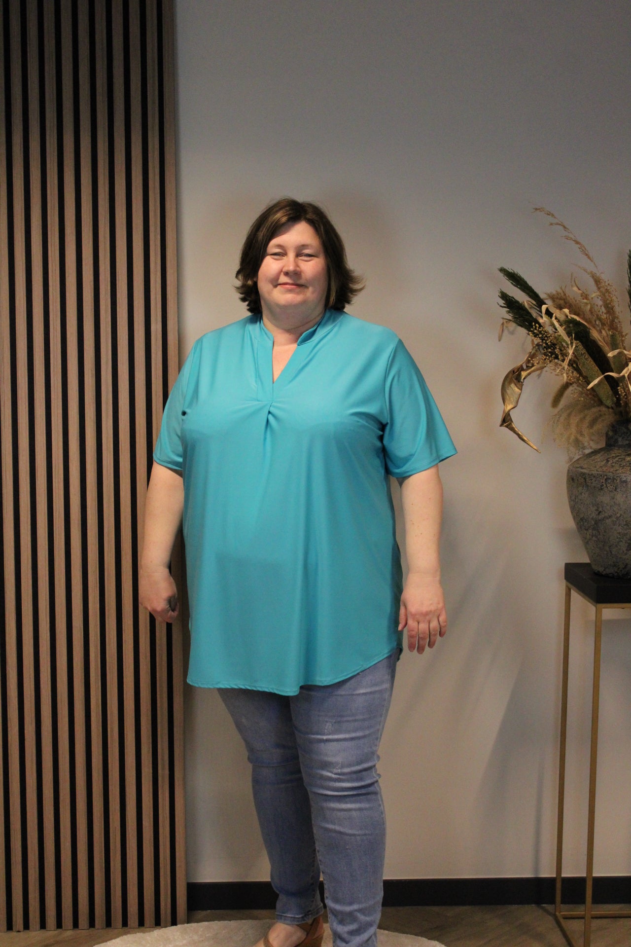 Juna | Bluse mint Kurzarm 52 bis 58