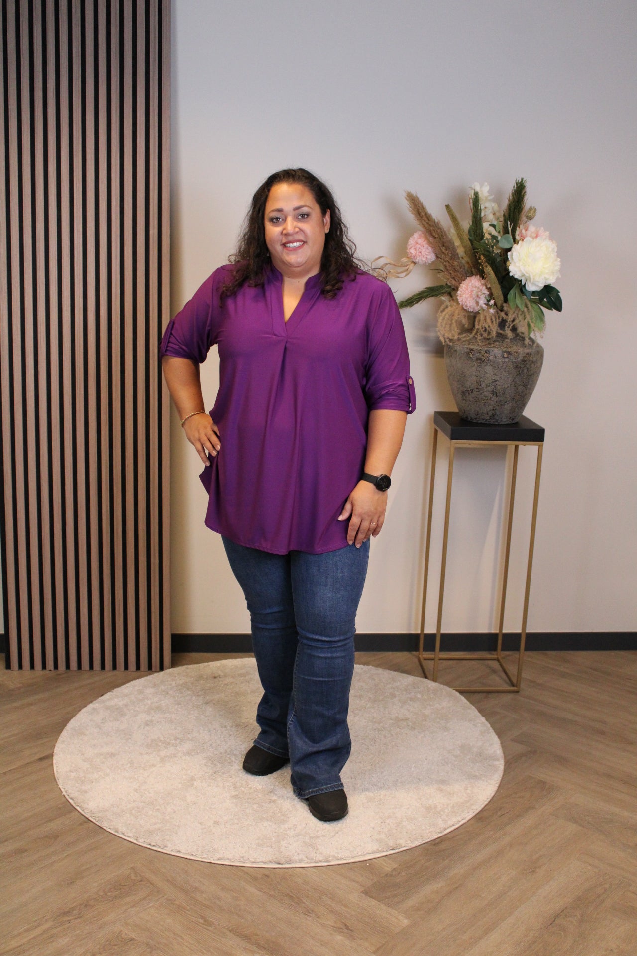 Mara | Bluse lila Langarm 48 bis 52