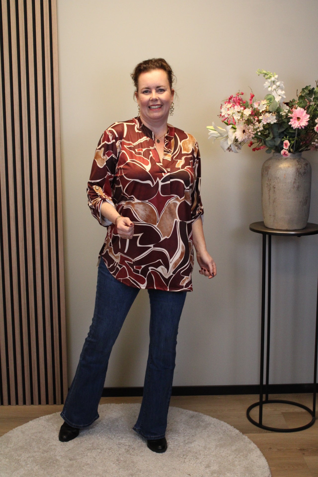 Dora | Bluse schwarz Langarm 38 bis 48