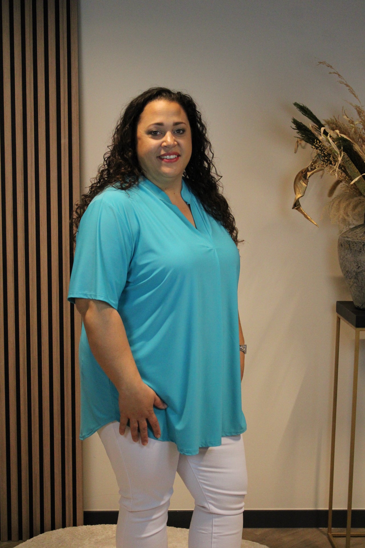 Juna | Bluse mint Kurzarm 48 bis 52
