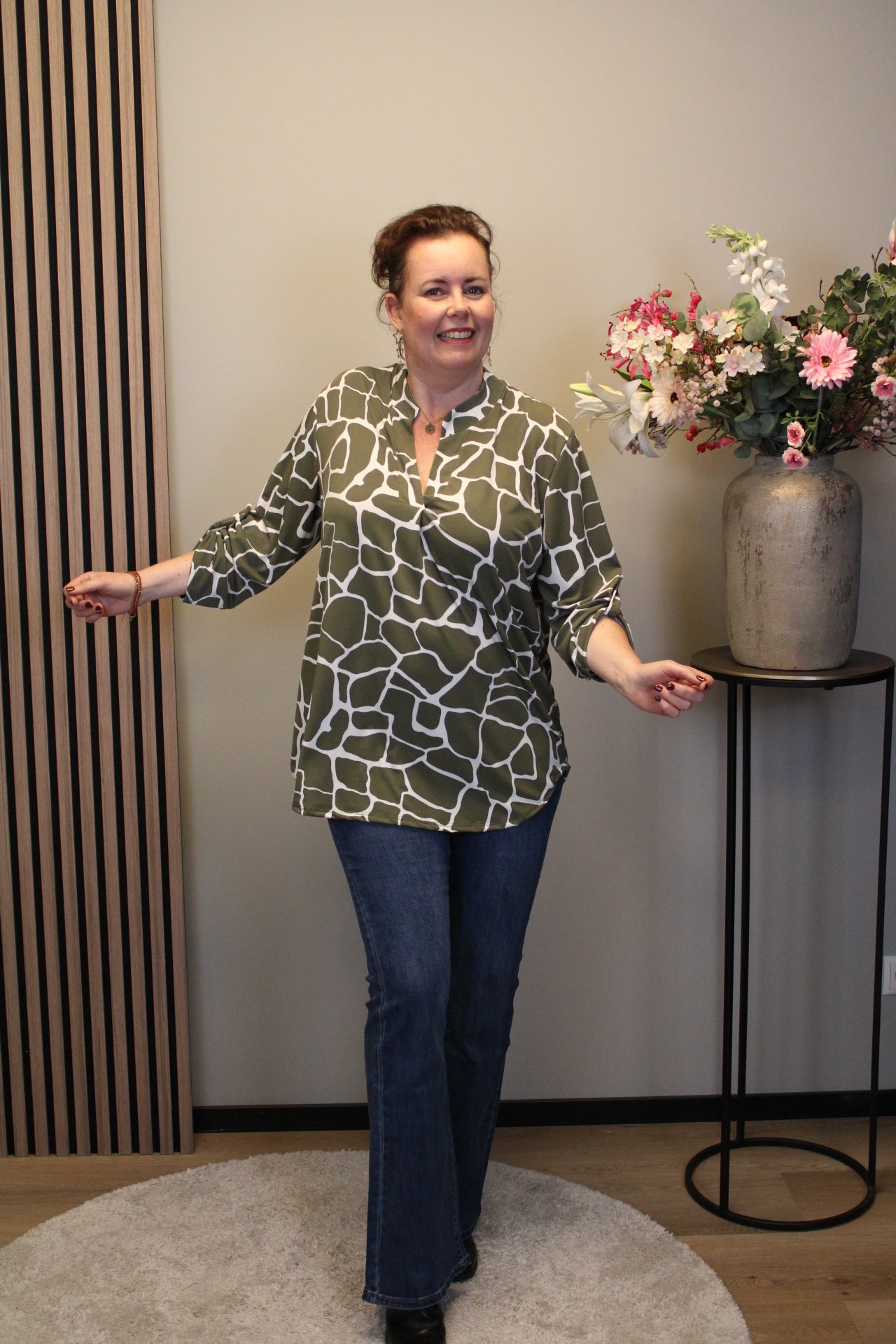 Dora | Bluse schwarz Langarm 38 bis 48