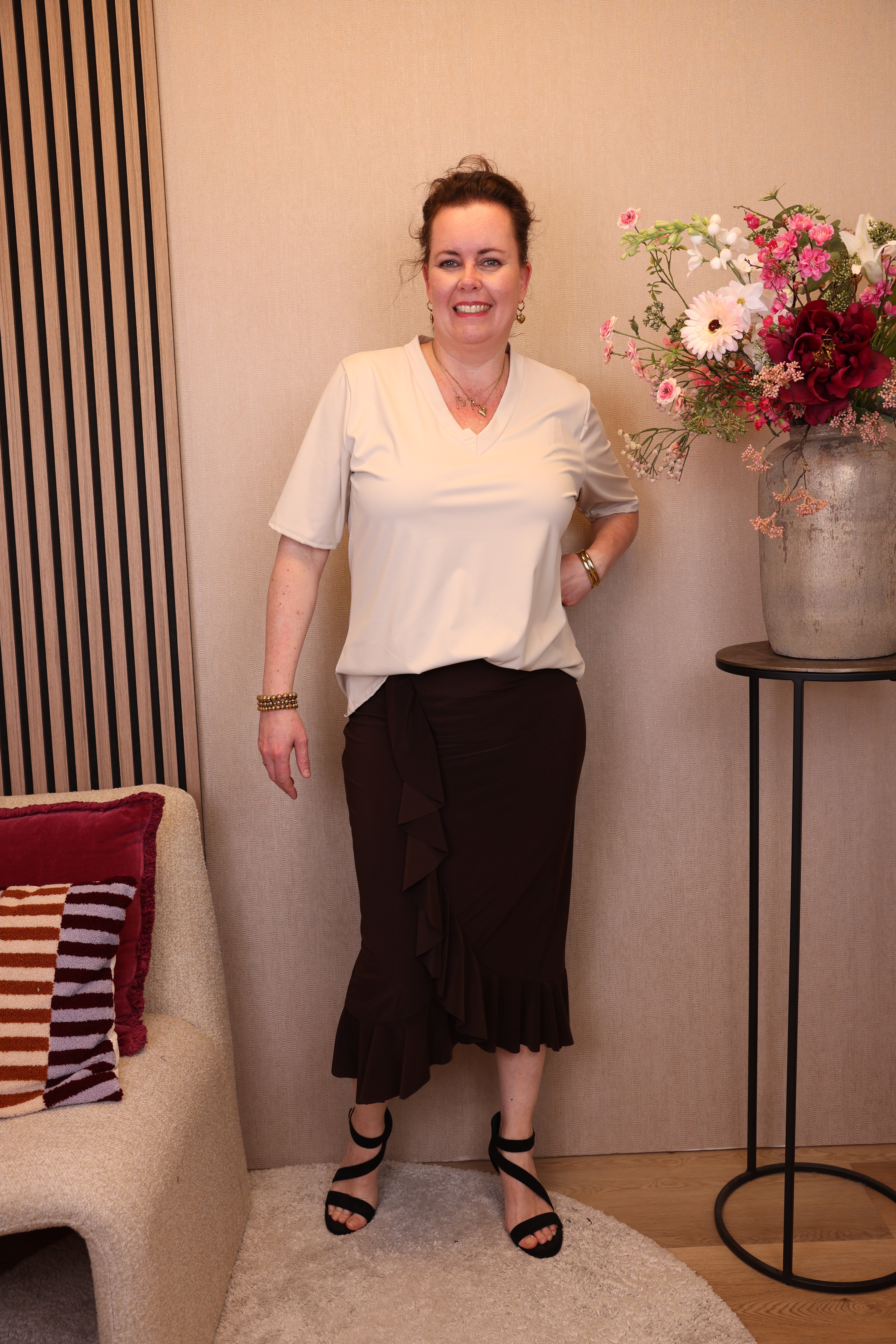 Dora | Bluse schwarz Langarm 52 bis 58