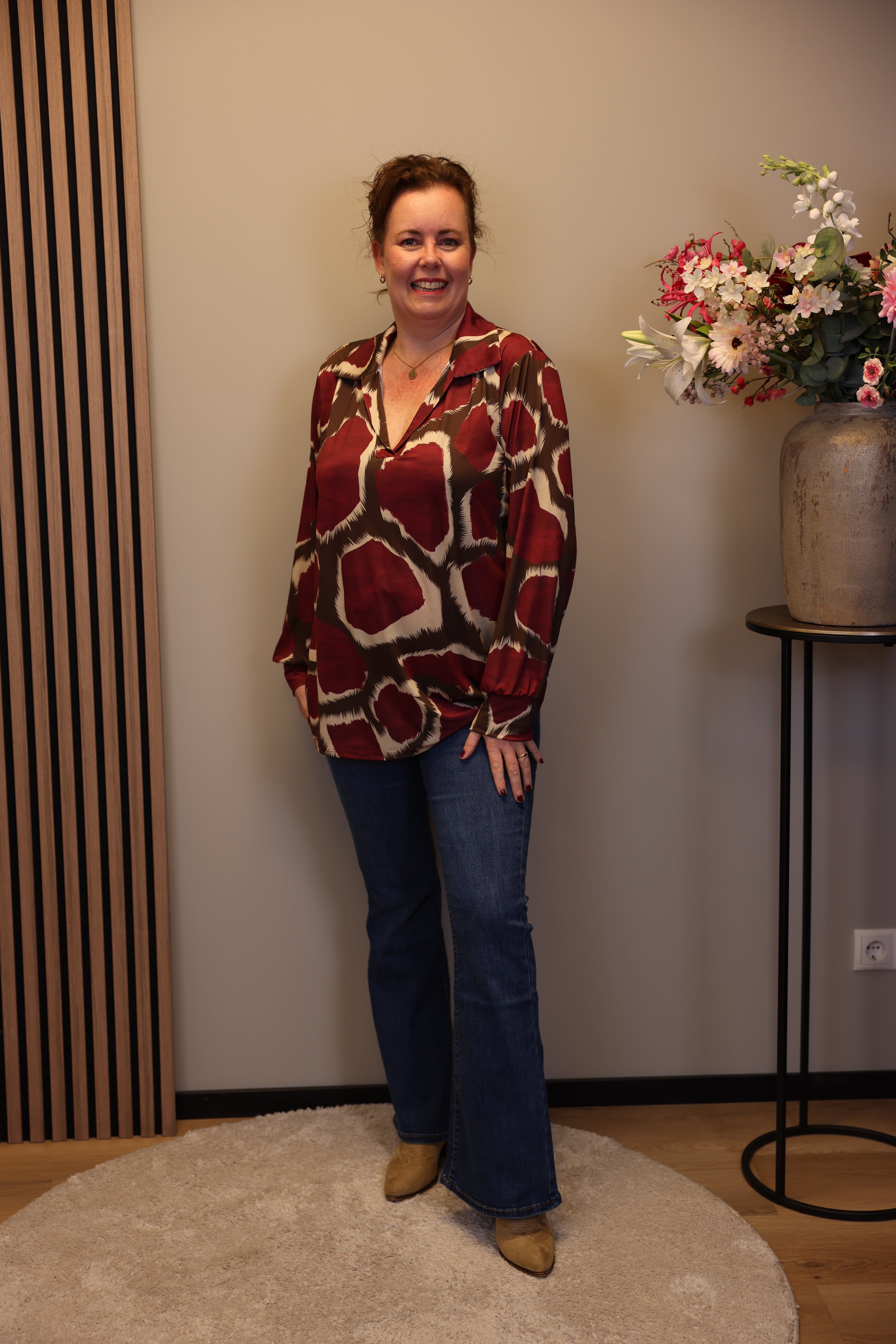 Laura | Blouse roze met kraagje 48 t/m 52