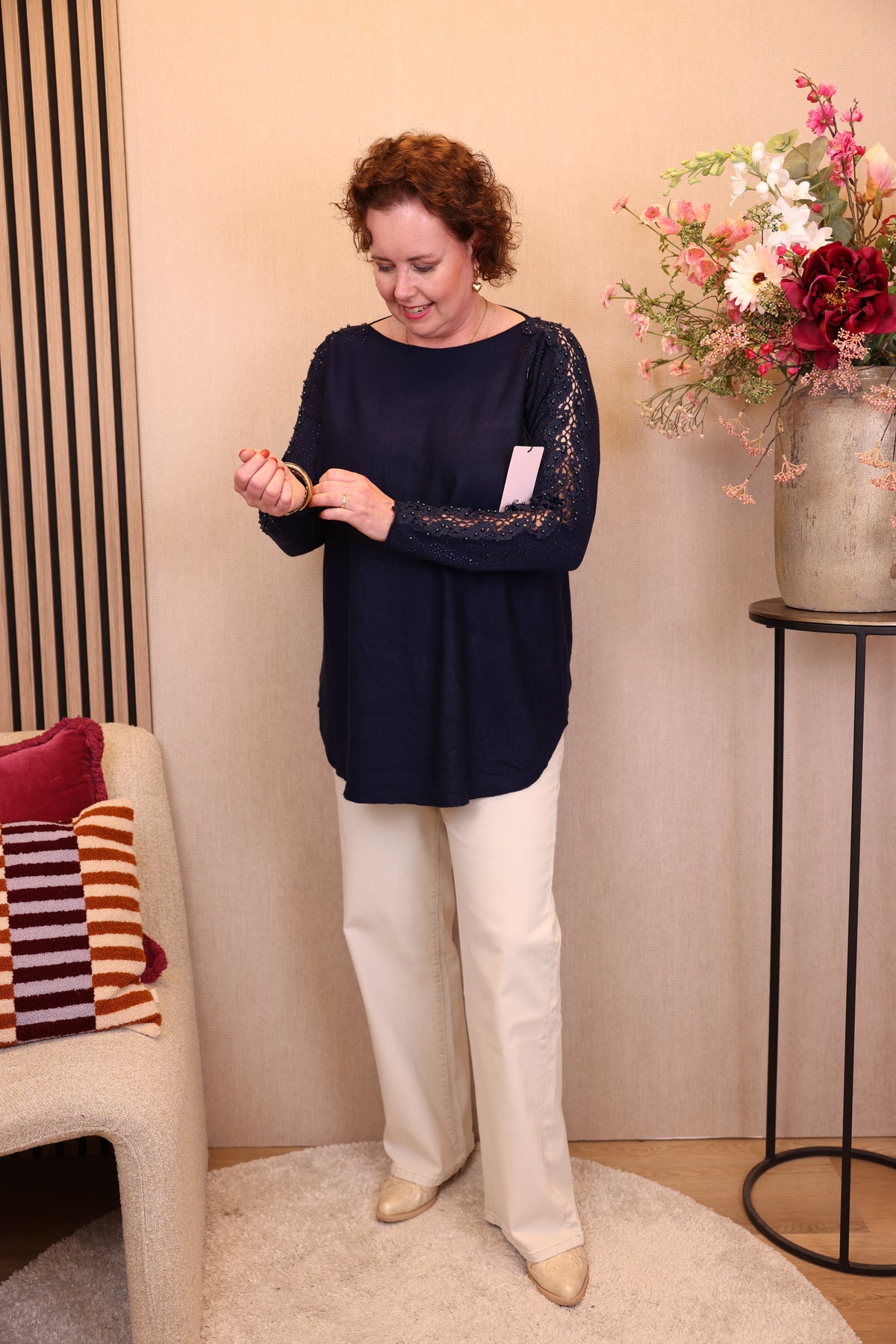 Dora | Bluse schwarz Langarm 52 bis 58