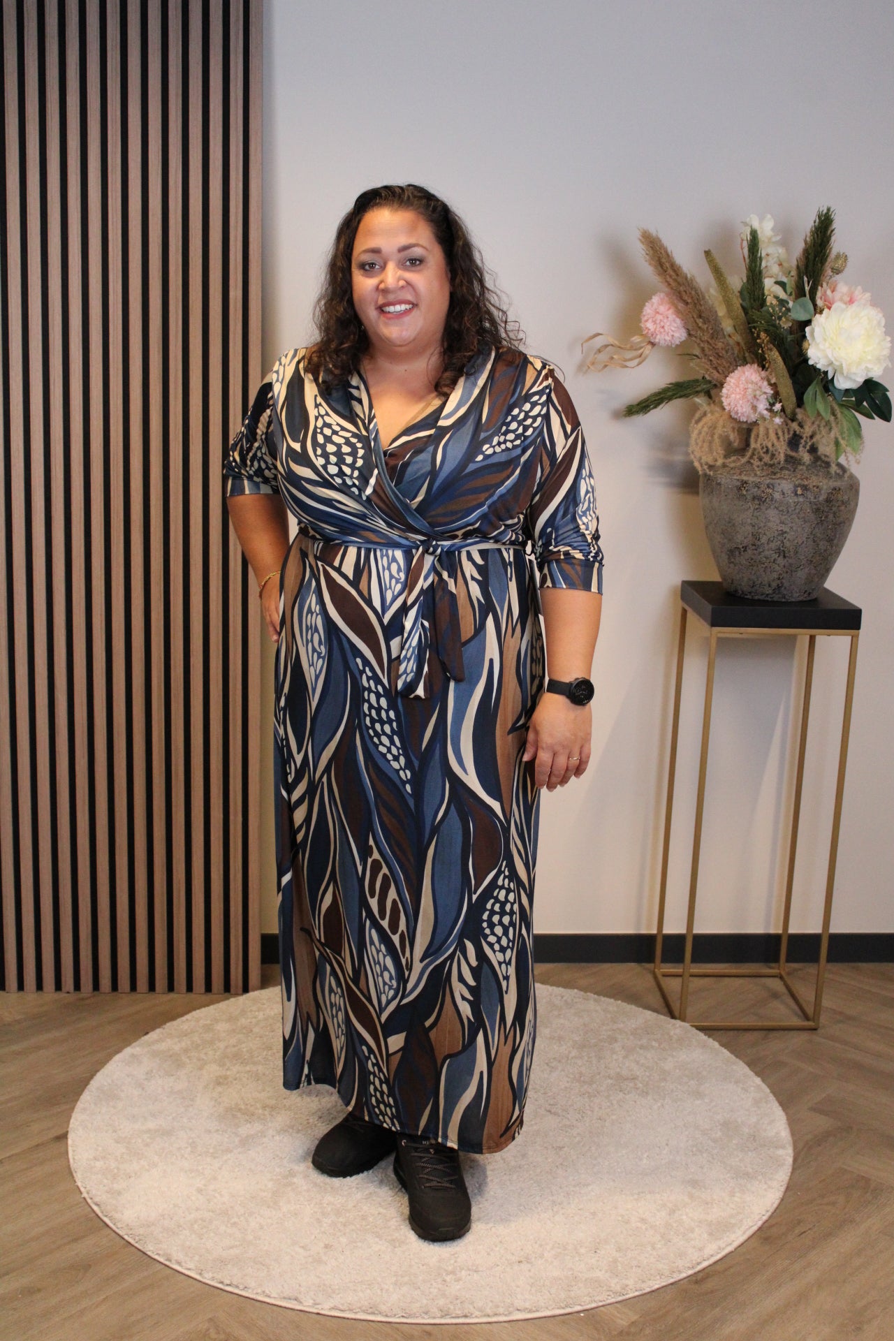 Marise | Blaues Langarmkleid 46 bis 50