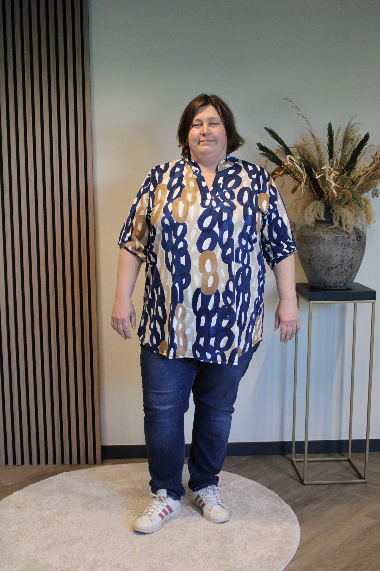 Dora | Bluse schwarz Langarm 52 bis 58