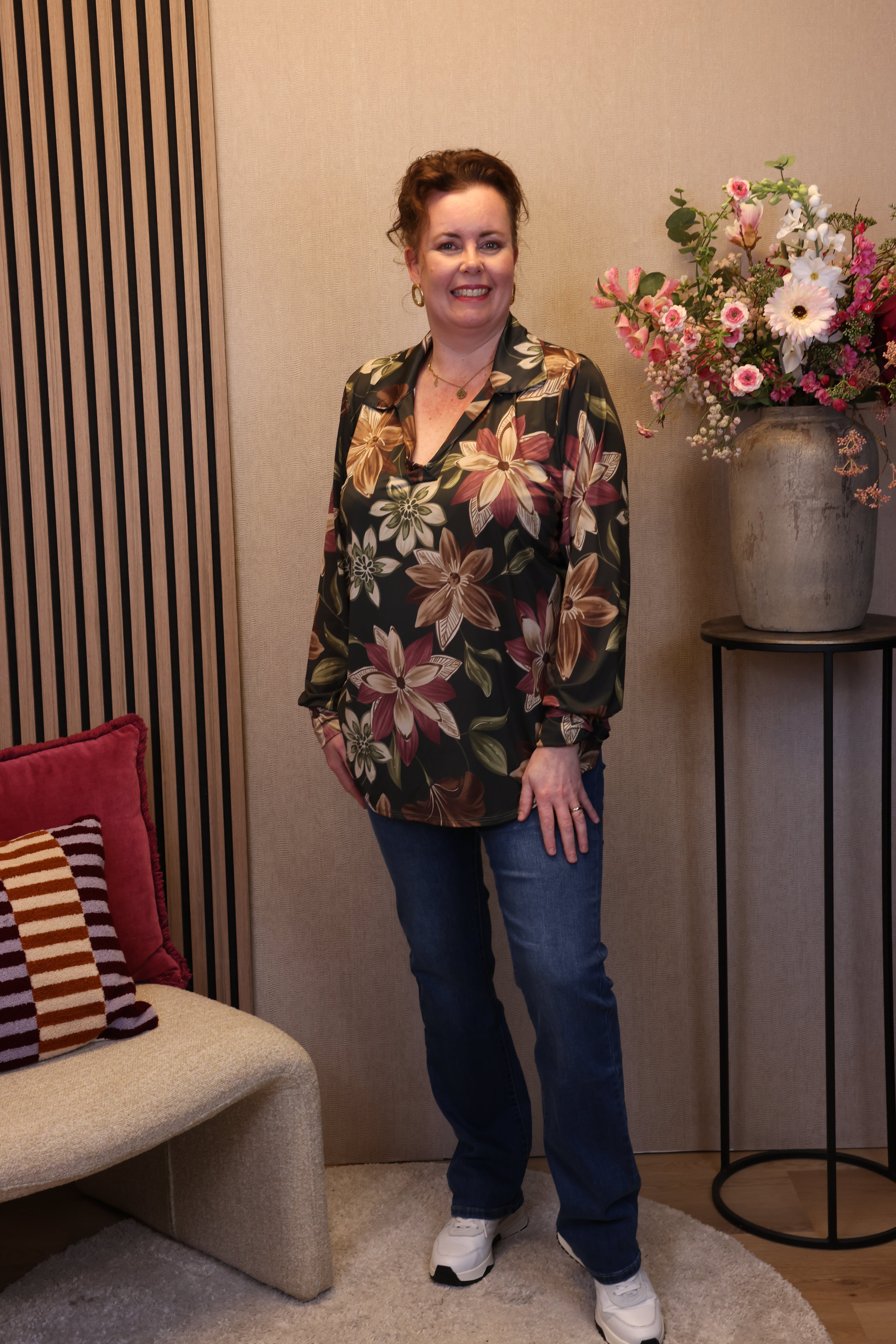 Dora | Bluse schwarz Langarm 52 bis 58