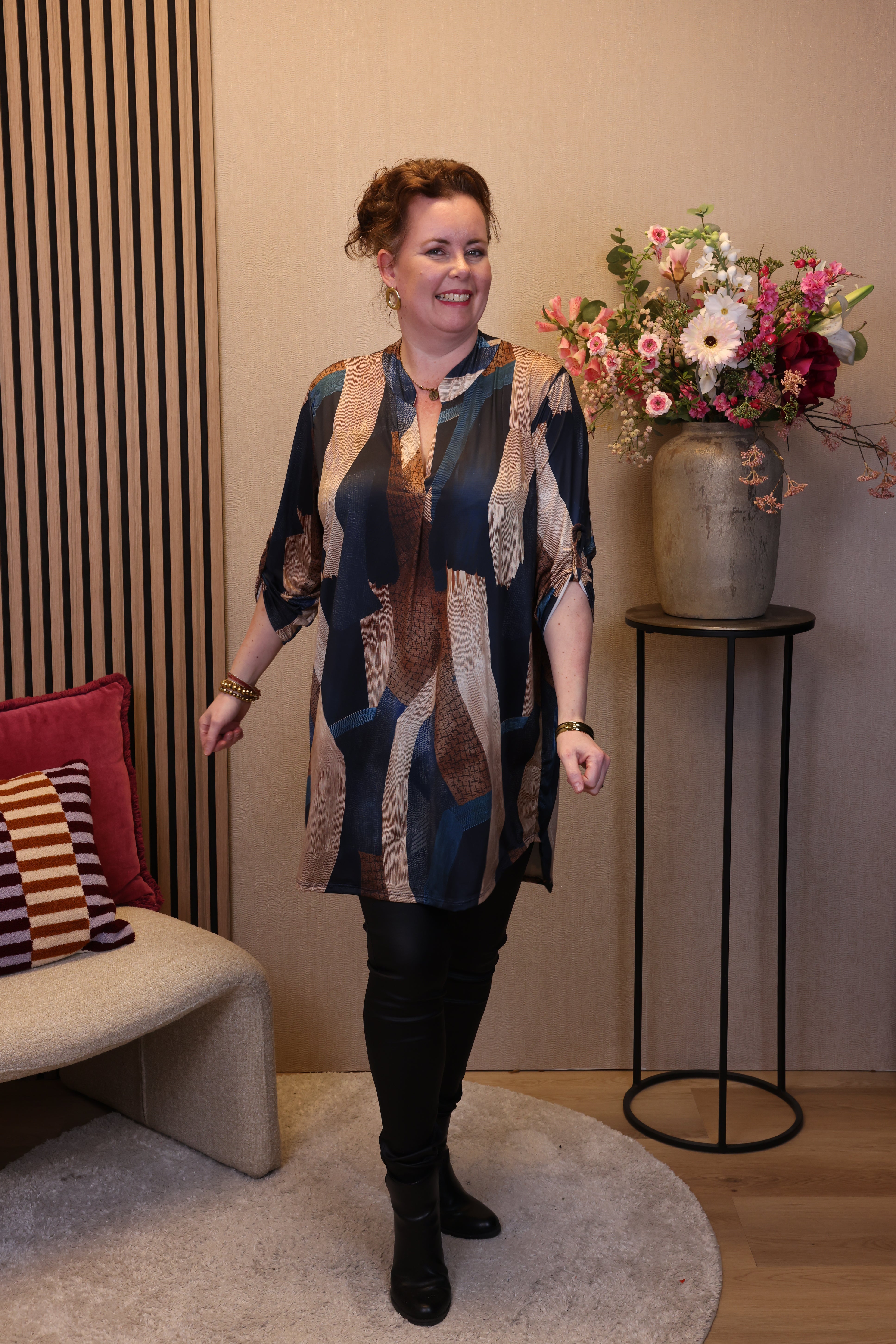 Dora | Bluse schwarz Langarm 52 bis 58