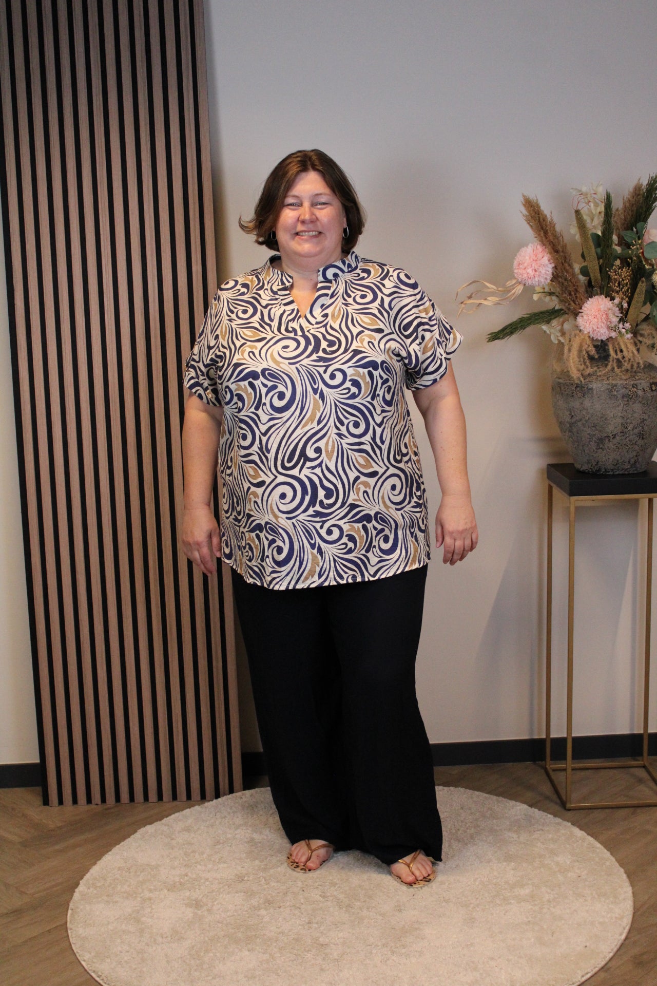Kim | blaue Viskosehose 50 bis 54