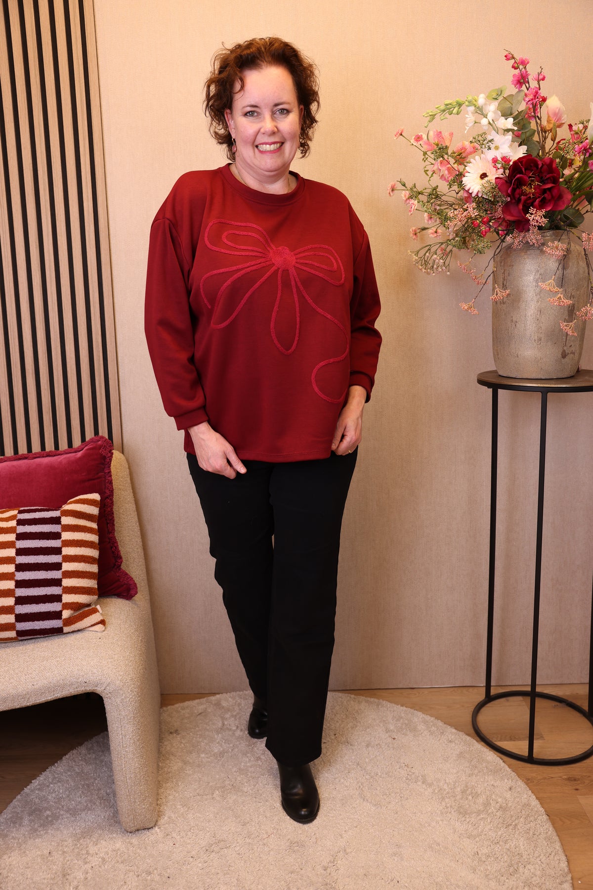 Dora | Bluse schwarz Langarm 52 bis 58