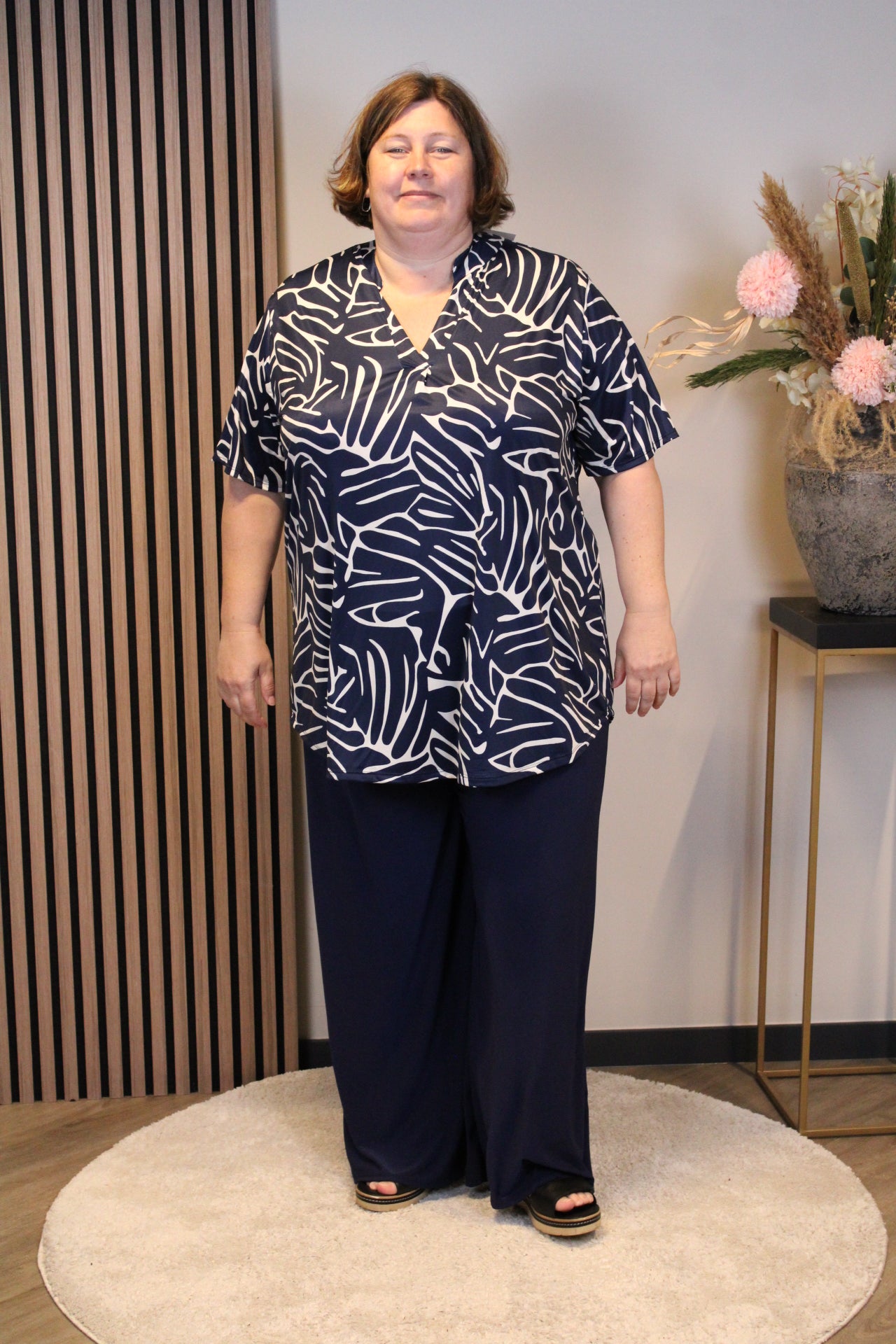 Dora | Bluse schwarz Langarm 52 bis 58