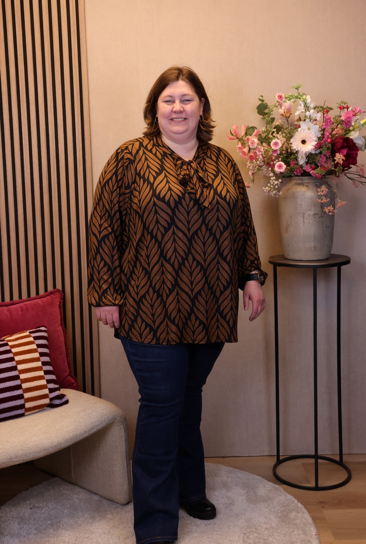 Dora | Bluse schwarz Langarm 52 bis 58