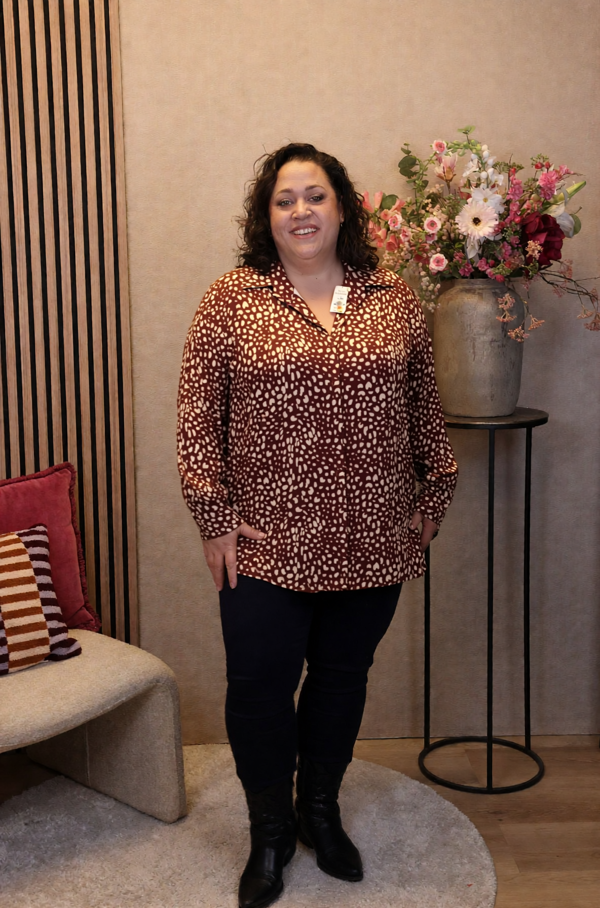 Dora | Bluse schwarz Langarm 52 bis 58