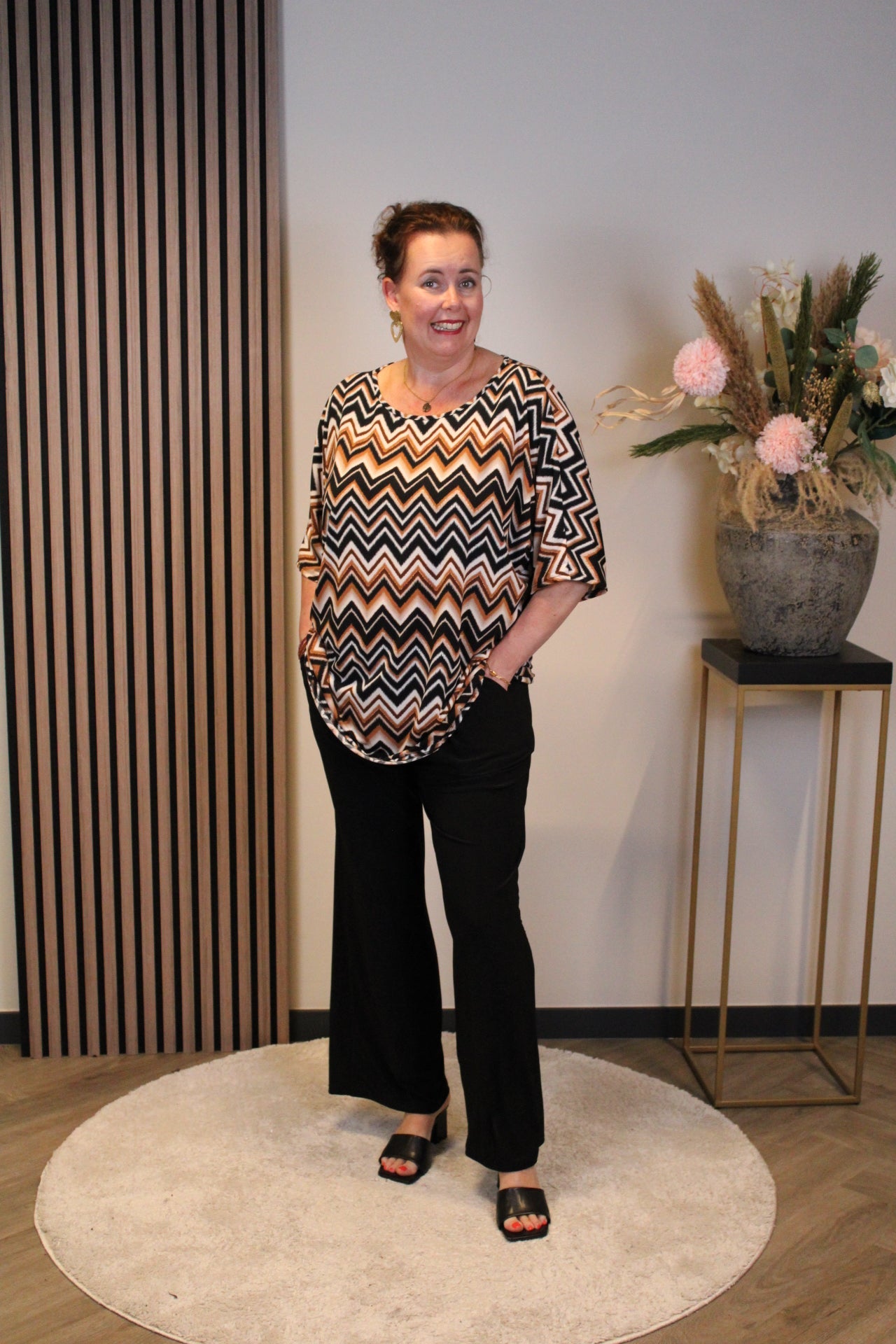 Dora | Bluse schwarz Langarm 52 bis 58