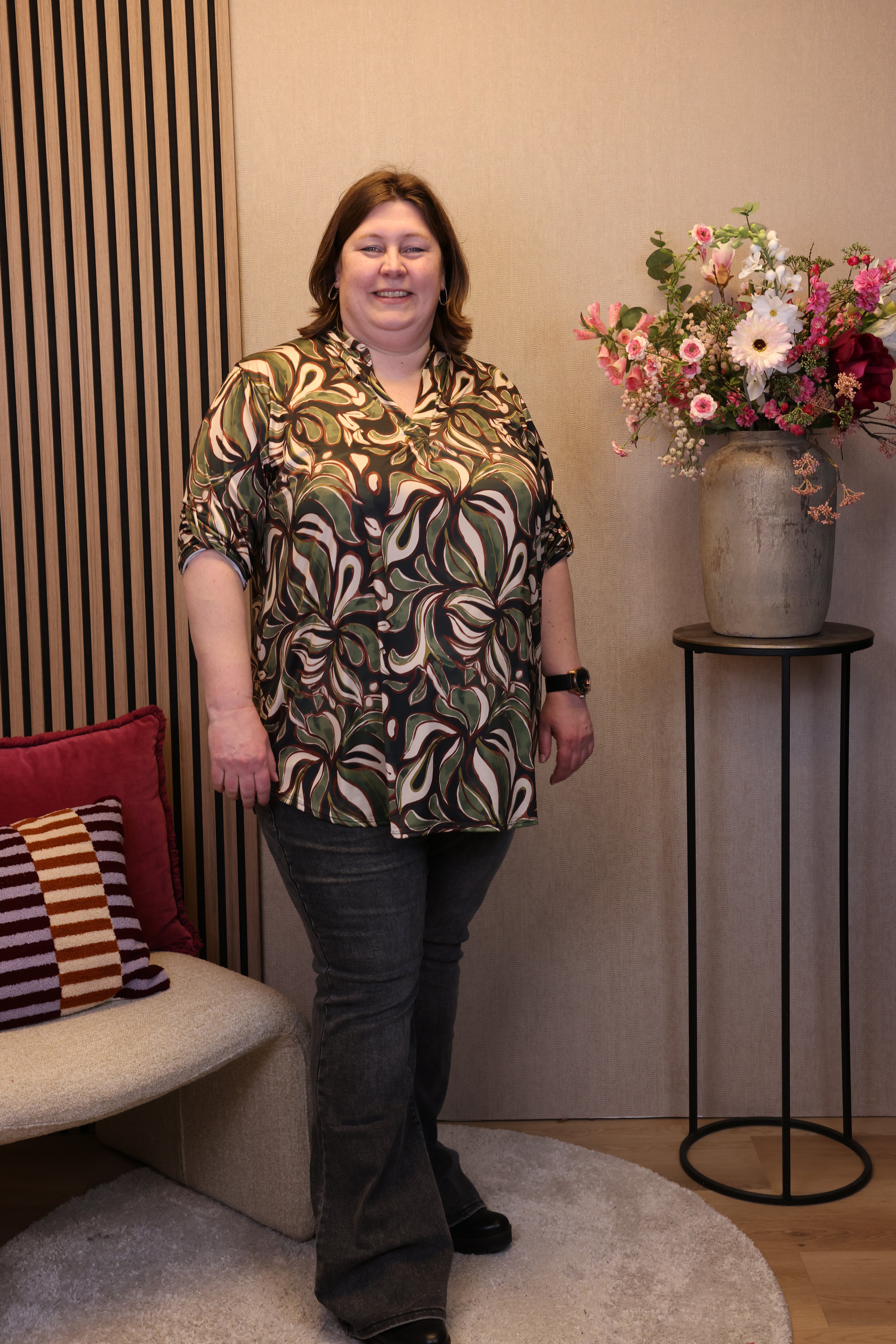 Dora | Bluse schwarz Langarm 52 bis 58