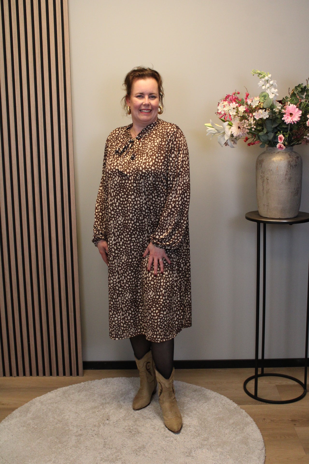 Christa | Grünes Kleid mit langen Ärmeln, Größe 38 bis 44