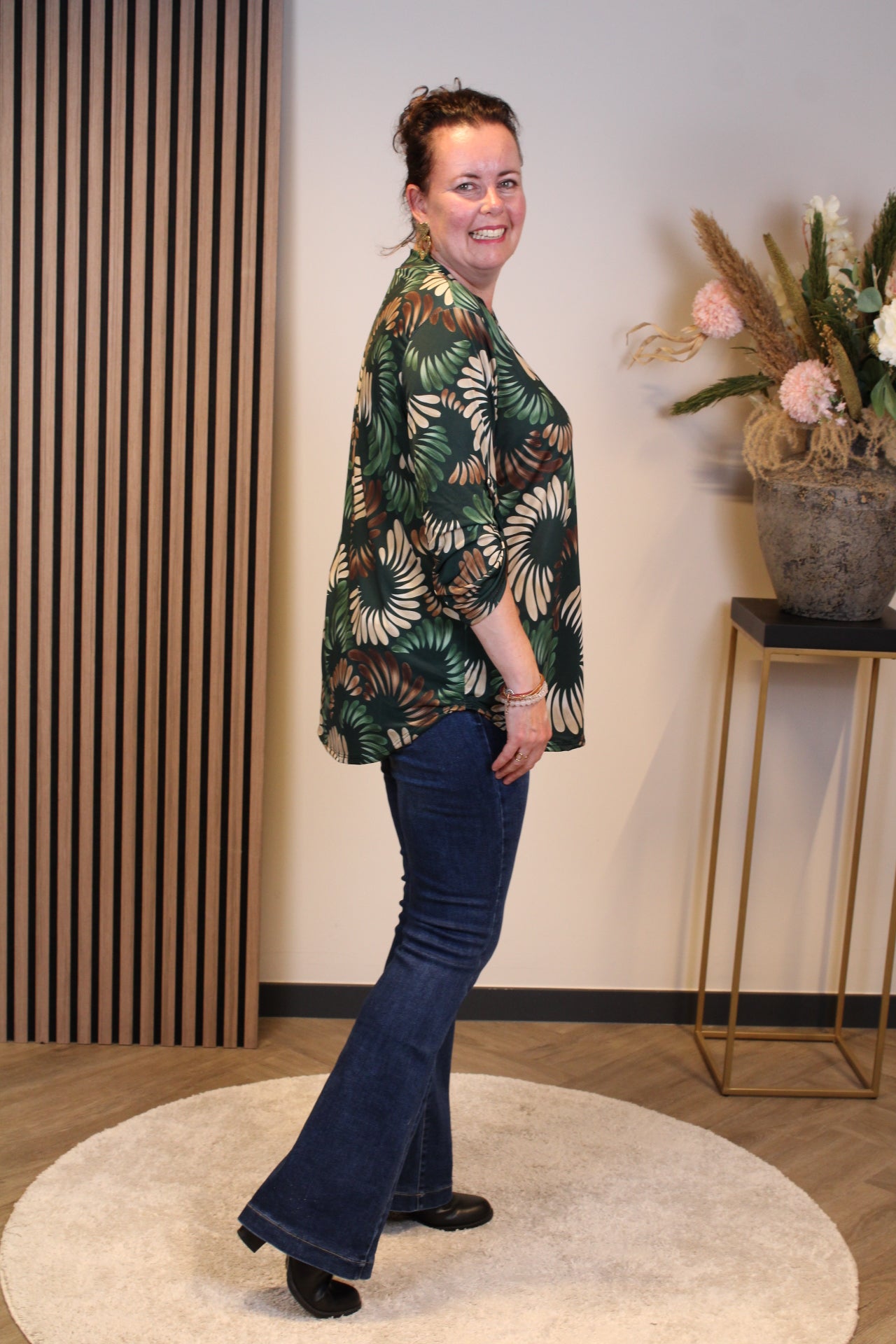 Margriet | Blouse groen lange mouw 52 t/m 58