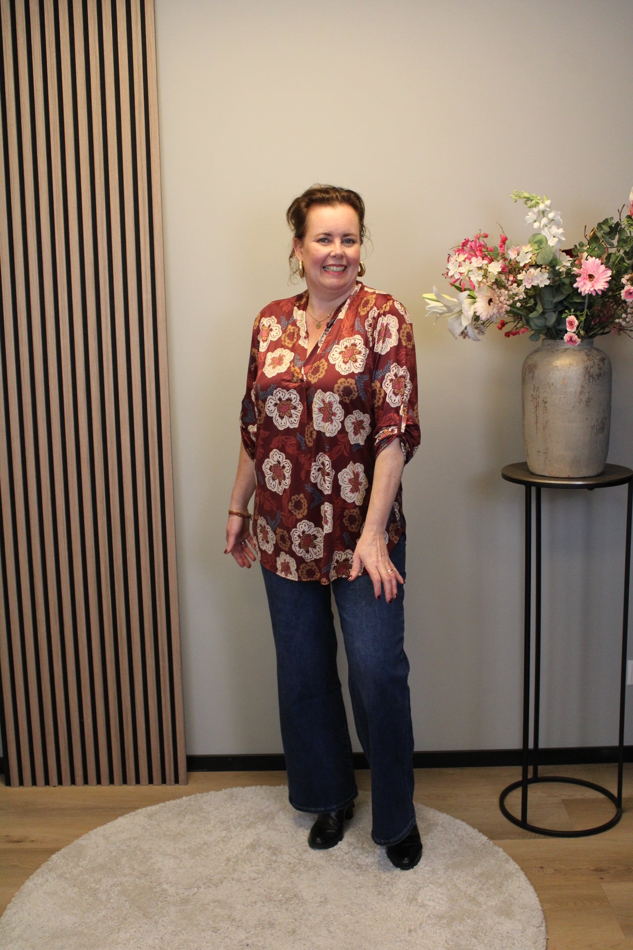 Dora | Bluse schwarz Langarm 38 bis 48