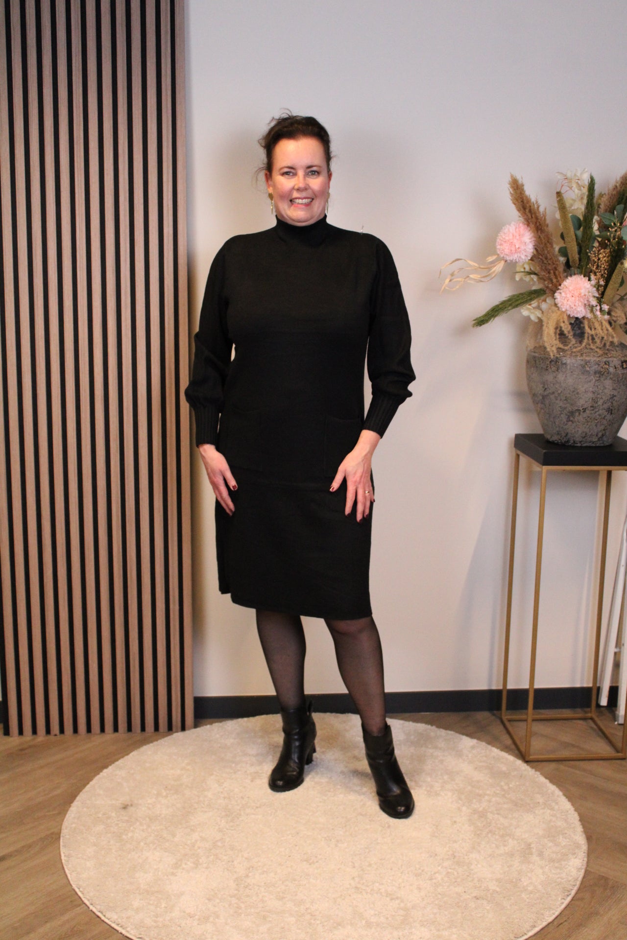 Britt | Blaues Langarmkleid 38 bis 44