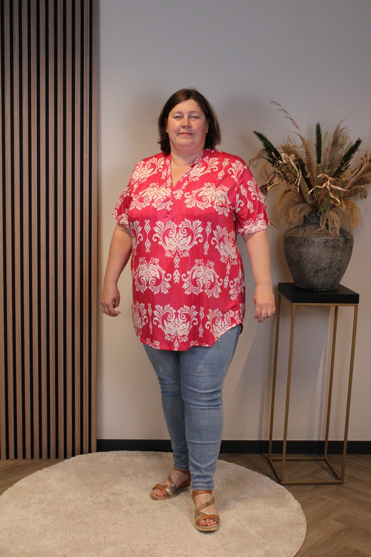 Aluna | Bluse rosa Kurzarm 52 bis 58