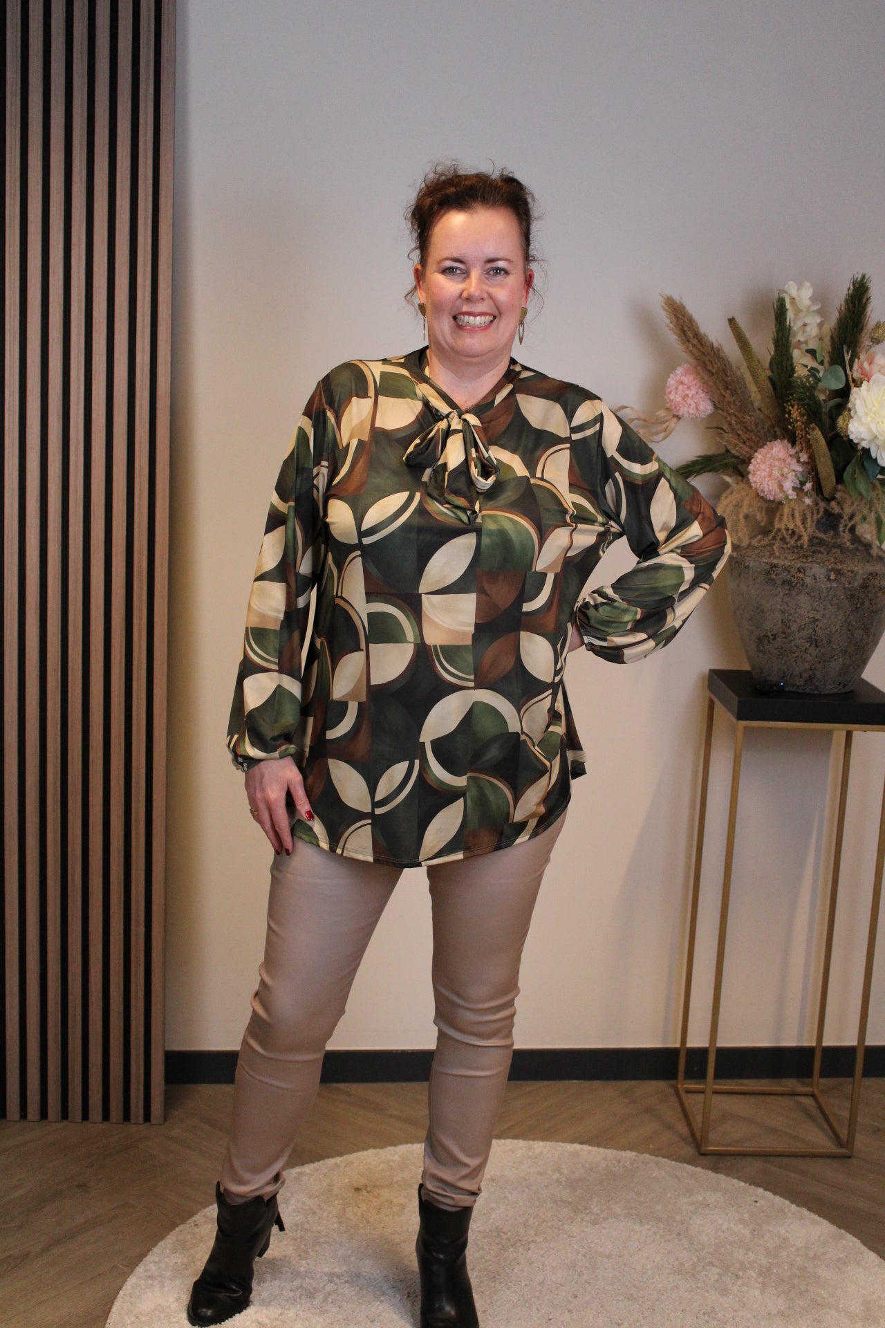 Miekje | Bluse braun Langarm 38 bis 48