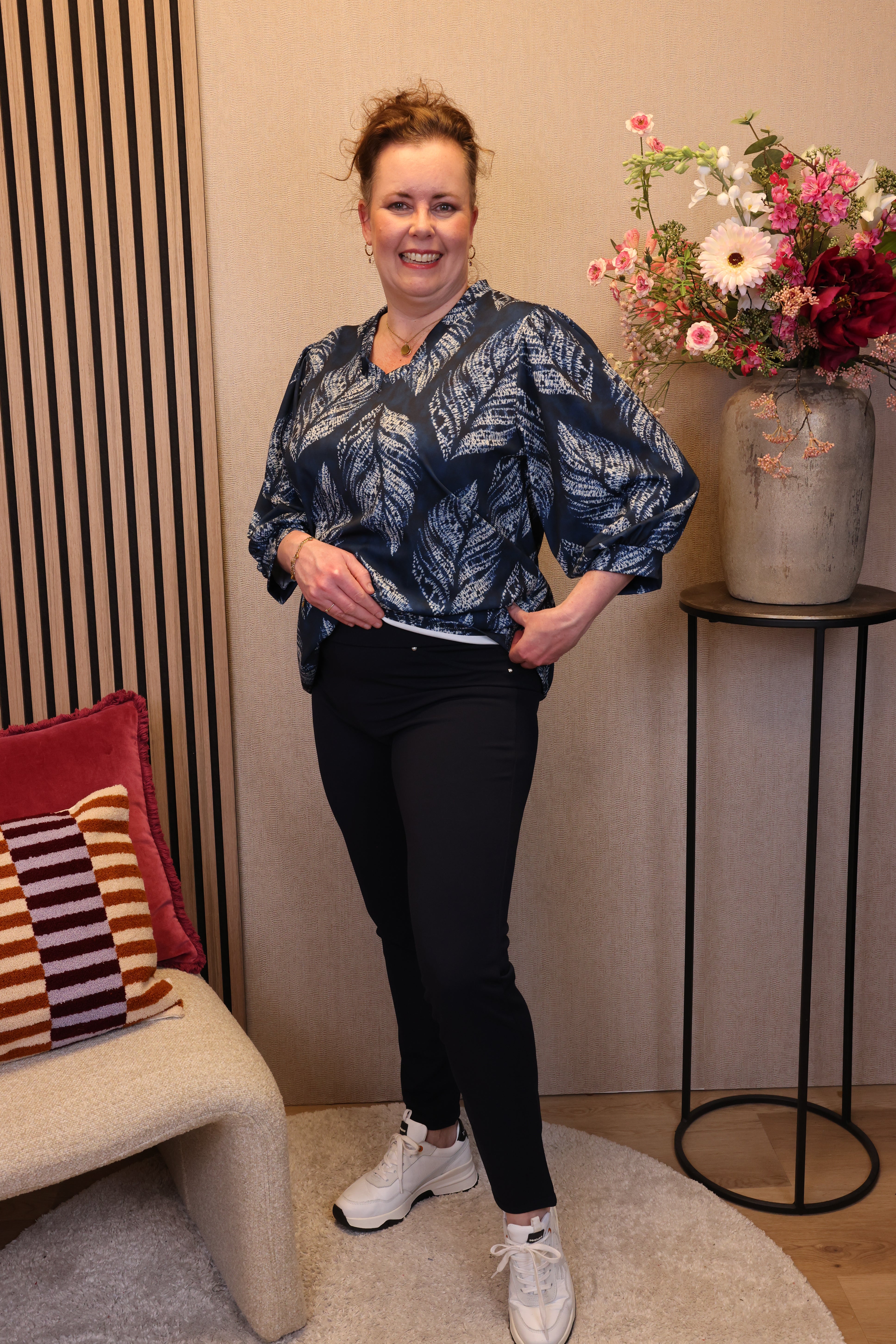 Dora | Bluse schwarz Langarm 52 bis 58