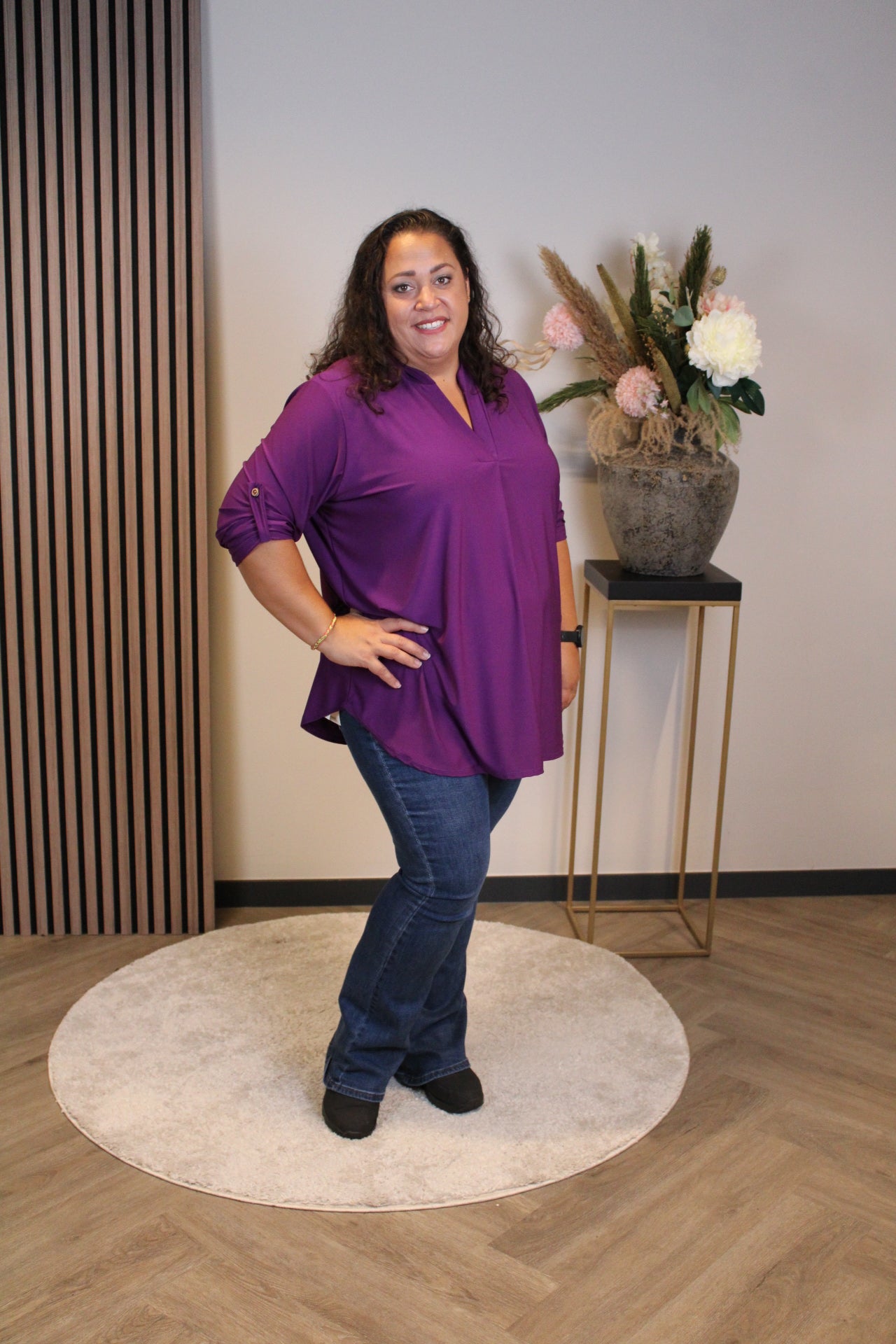 Mara | Bluse lila Langarm 48 bis 52