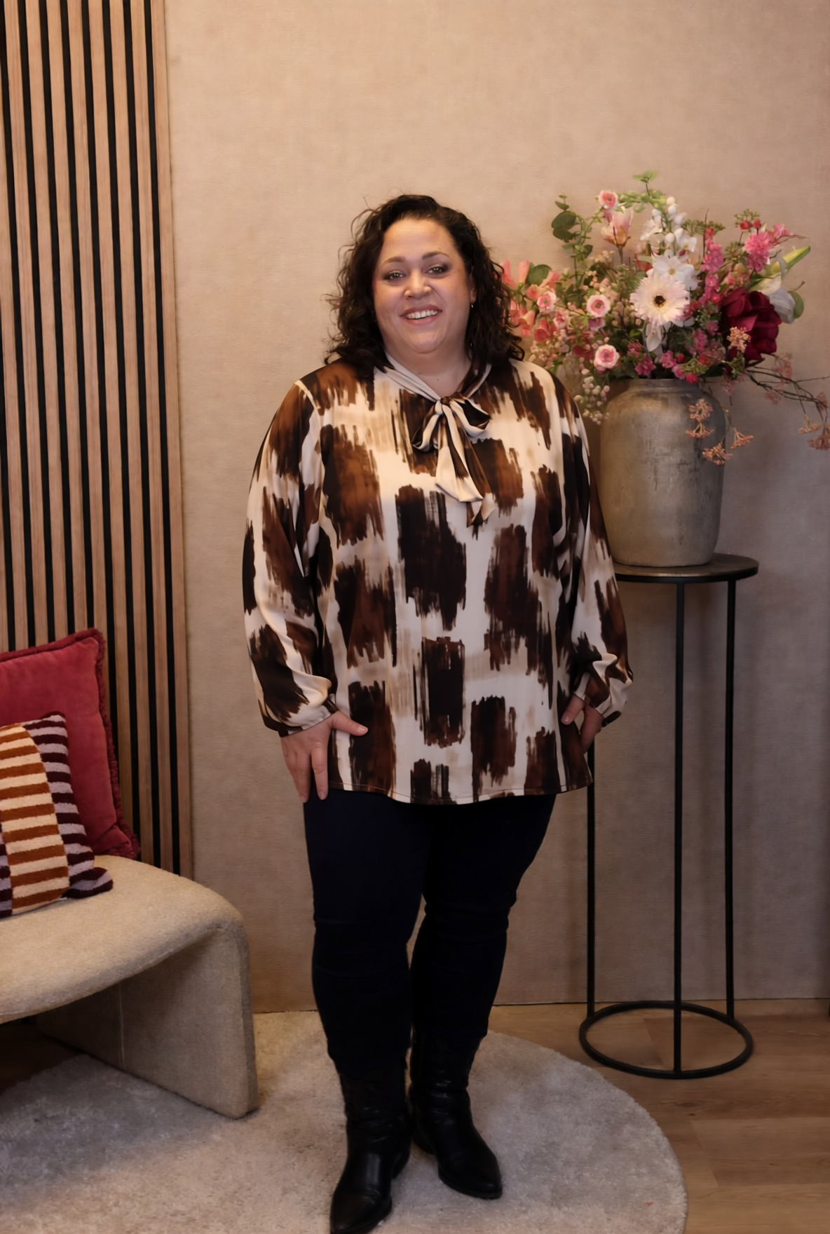 Dora | Bluse schwarz Langarm 52 bis 58