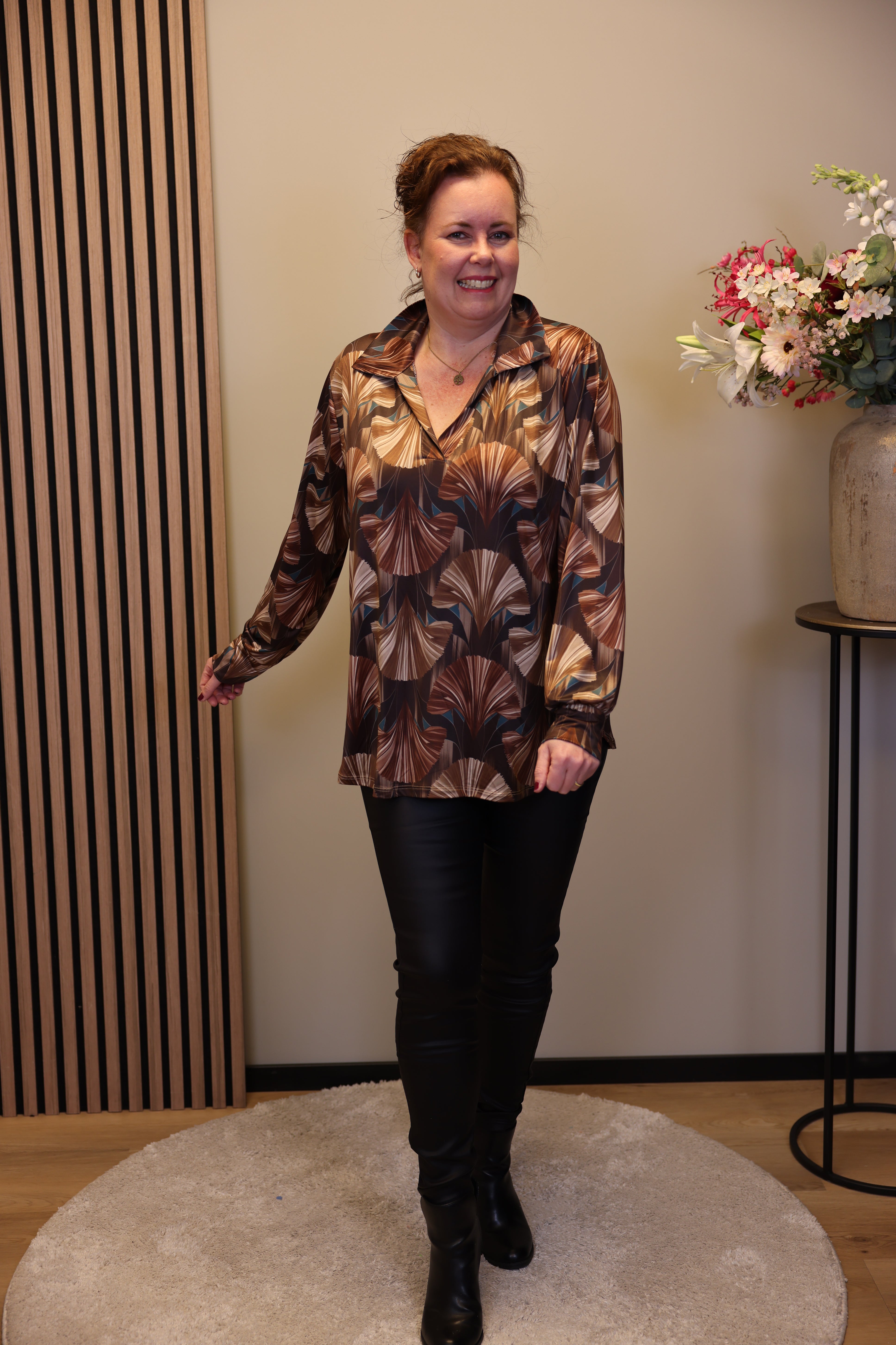 Dora | Bluse schwarz Langarm 52 bis 58