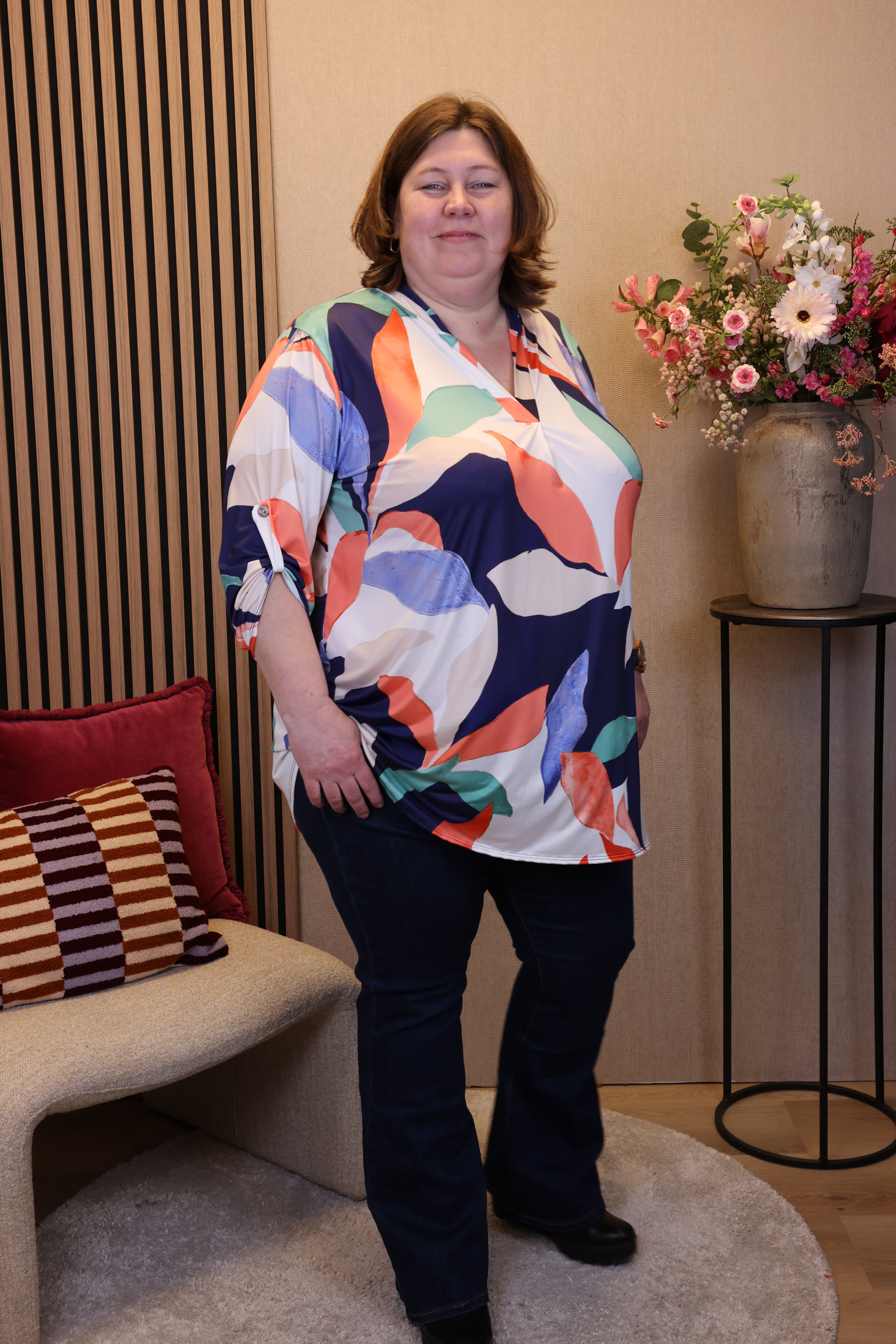 Dora | Bluse schwarz Langarm 52 bis 58