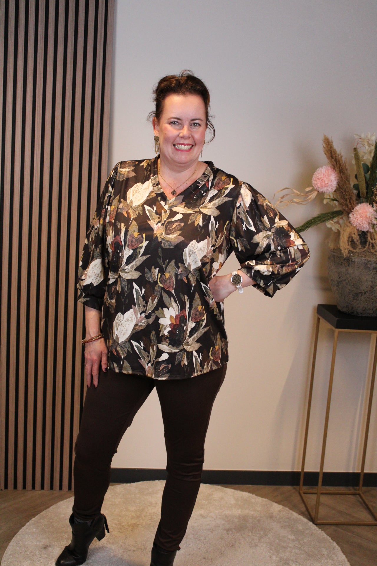 Dora | Bluse schwarz Langarm 52 bis 58