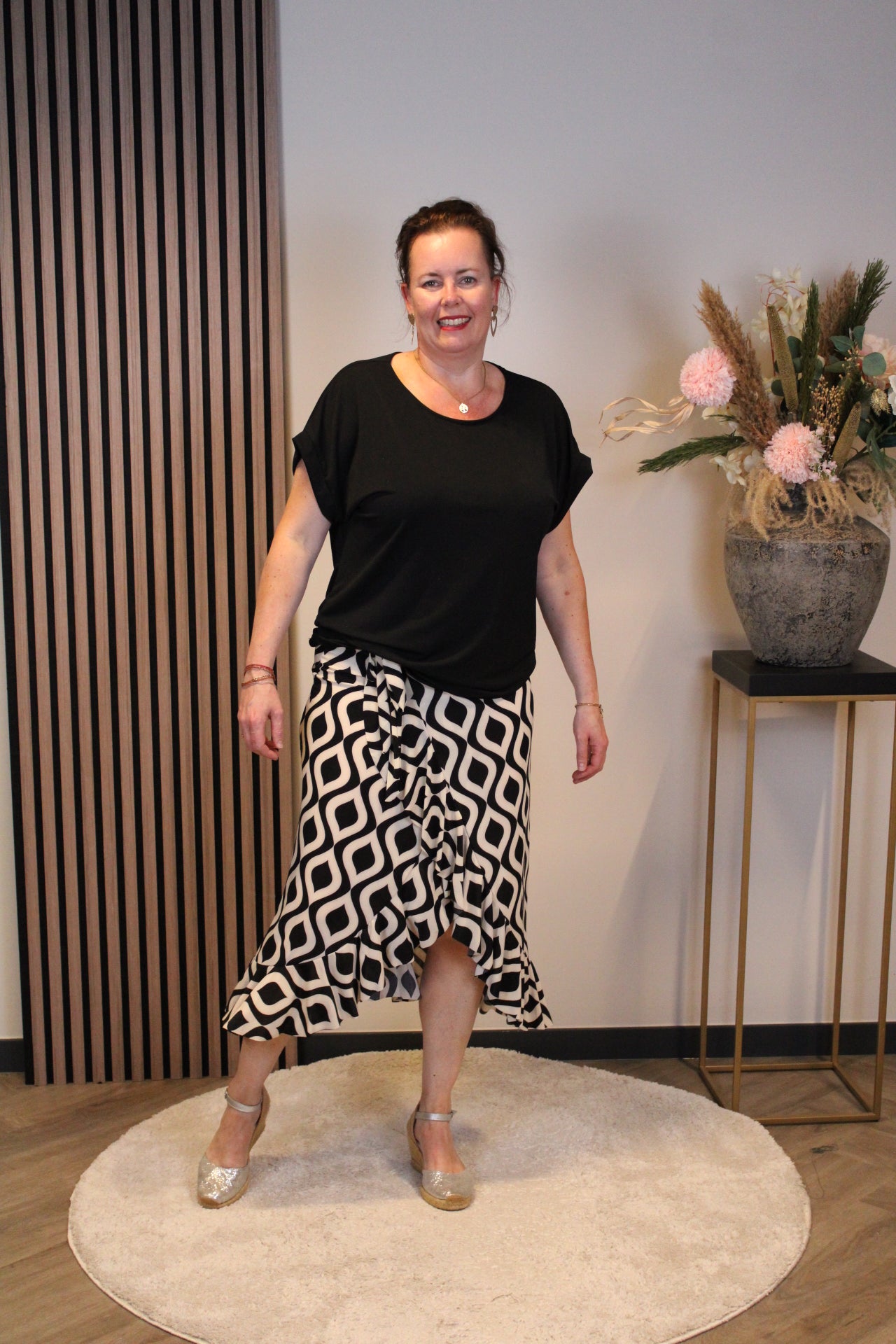 Dora | Bluse schwarz Langarm 52 bis 58