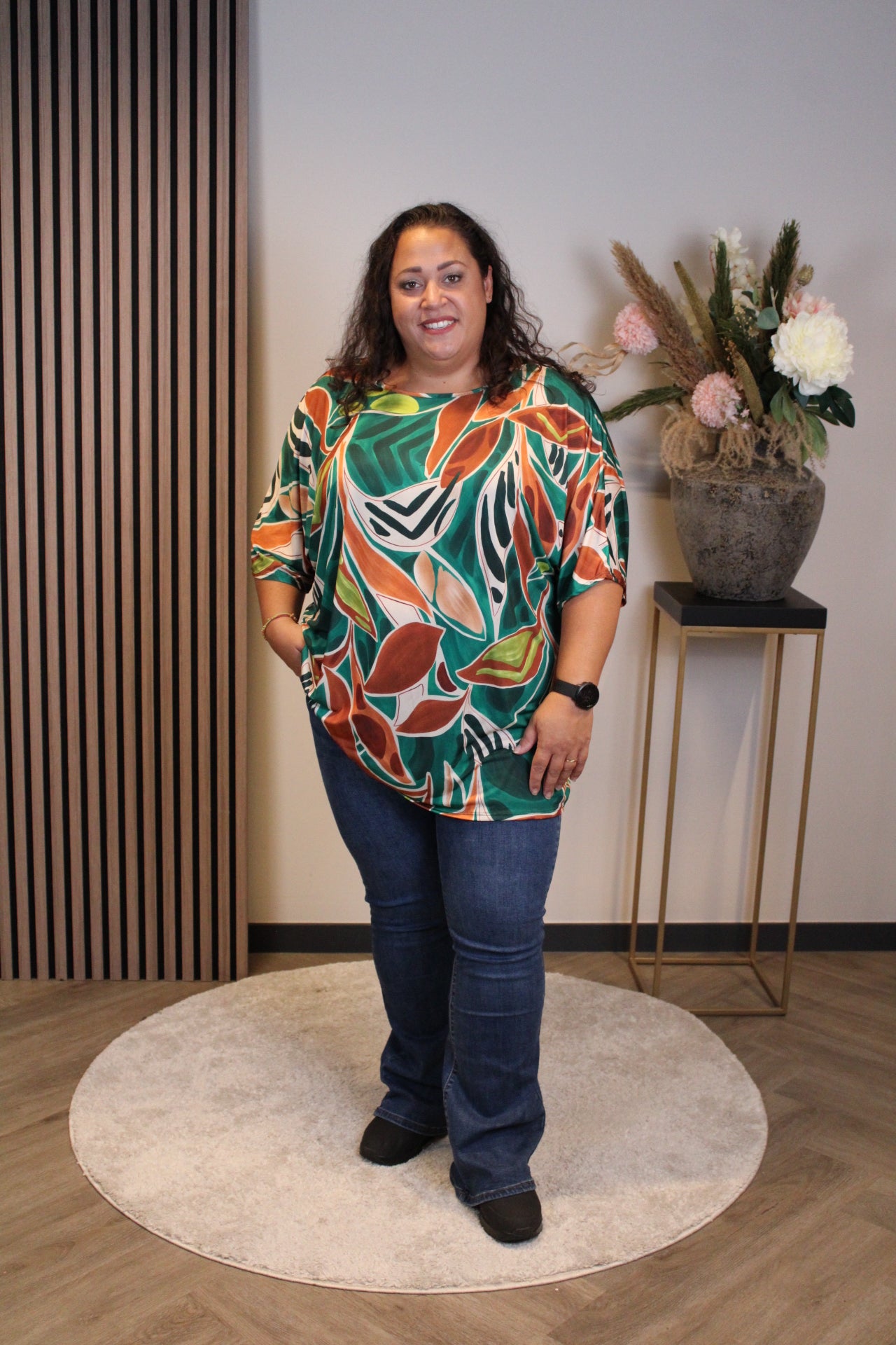 Dora | Bluse schwarz Langarm 52 bis 58