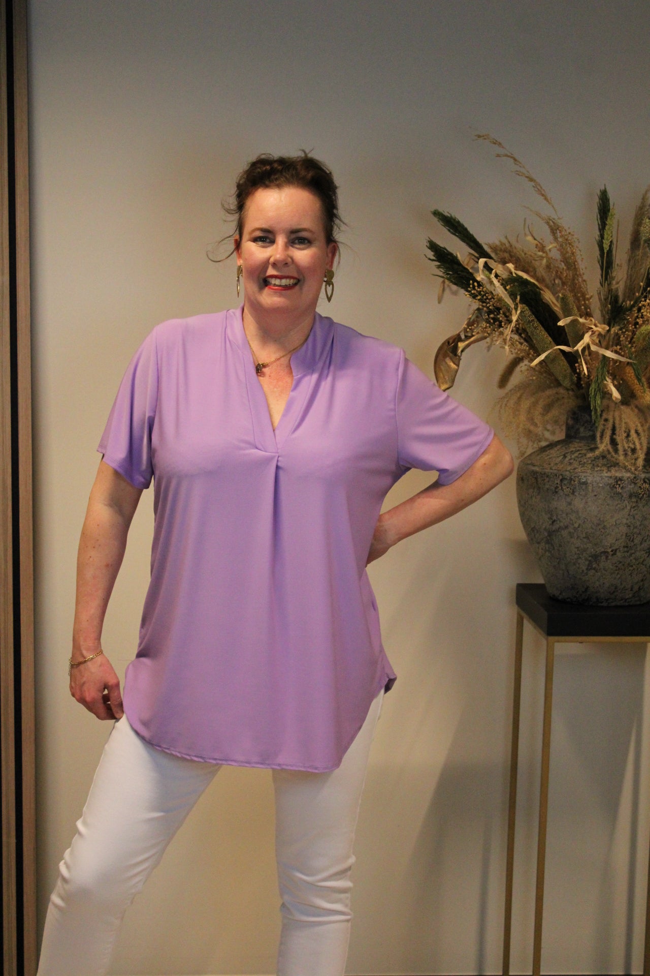 Dora | Bluse schwarz Langarm 52 bis 58