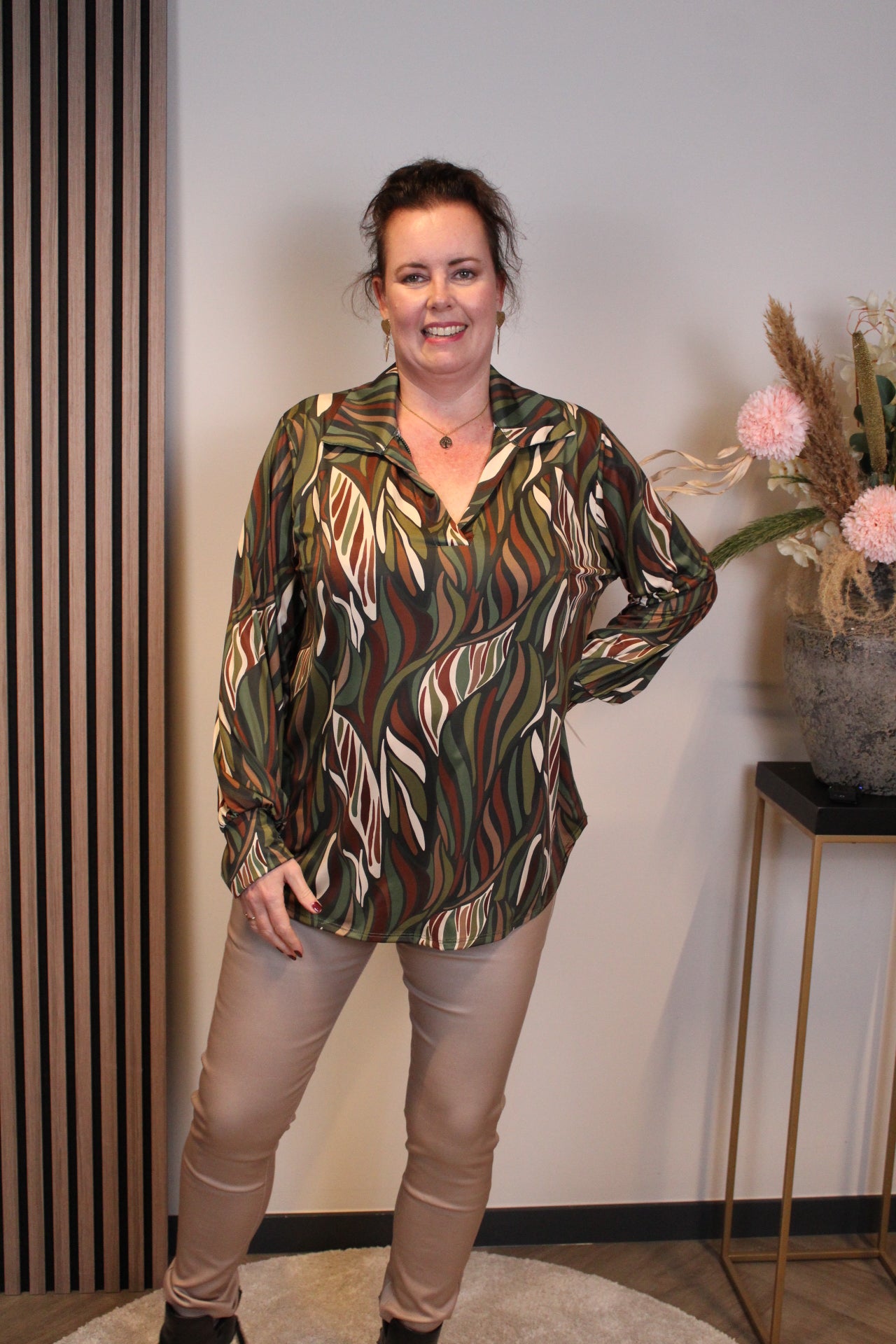 Dora | Bluse schwarz Langarm 52 bis 58