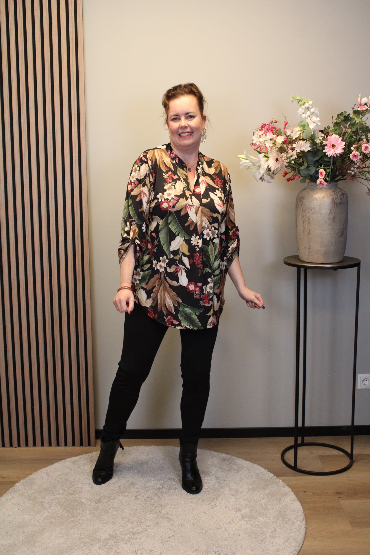 Dora | Bluse schwarz Langarm 38 bis 48