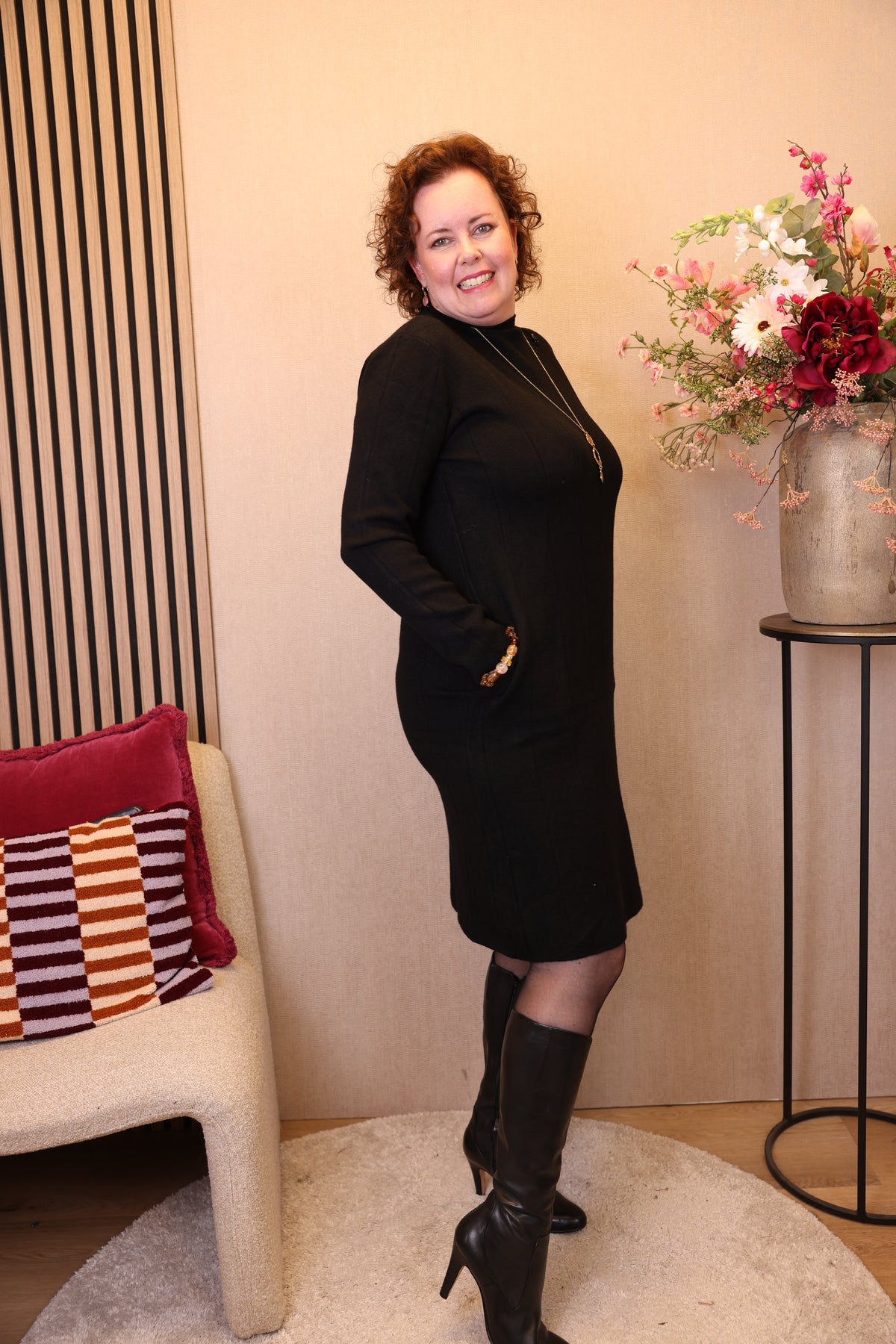 Dora | Bluse schwarz Langarm 52 bis 58