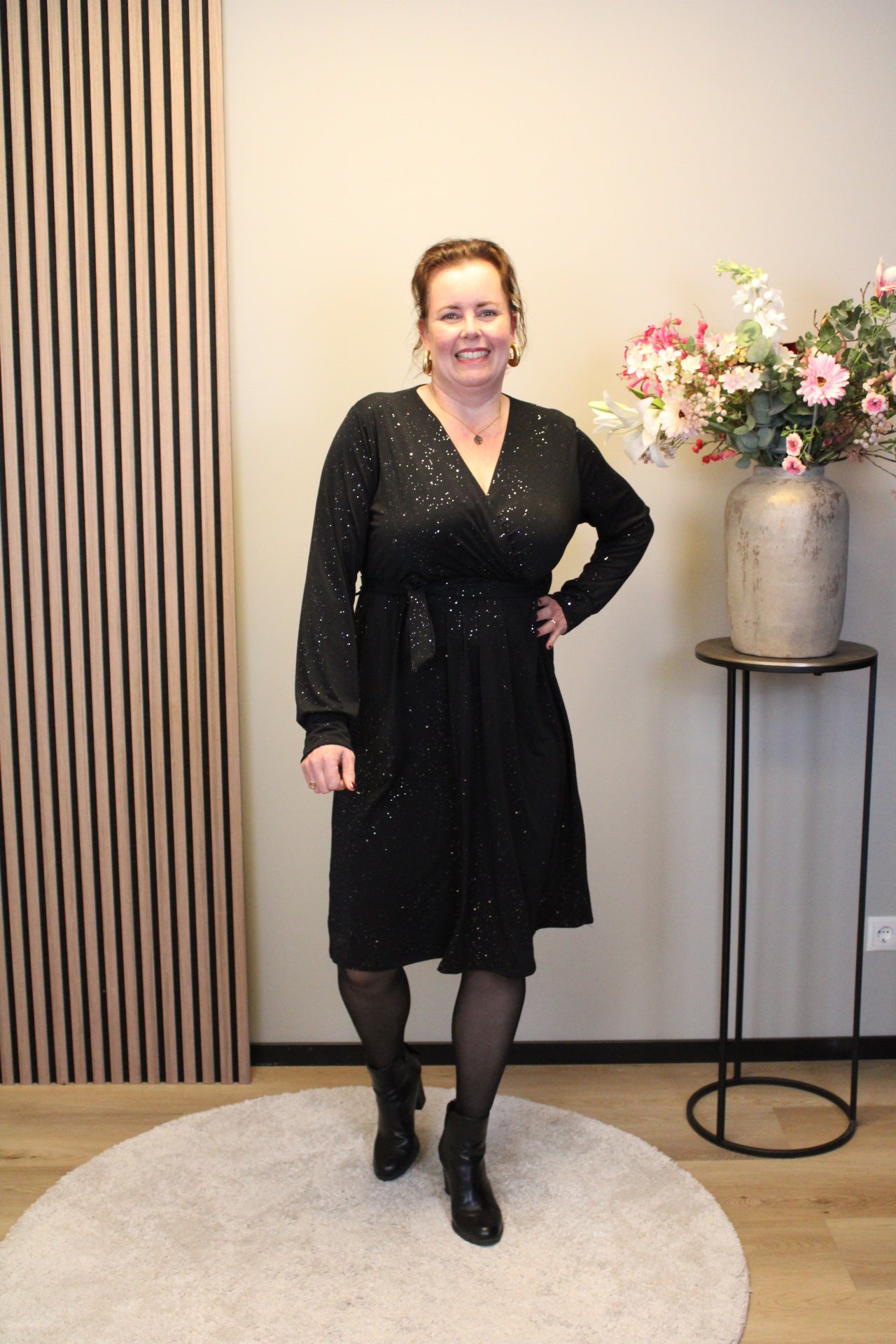 Marise | Blaues Langarmkleid 46 bis 50