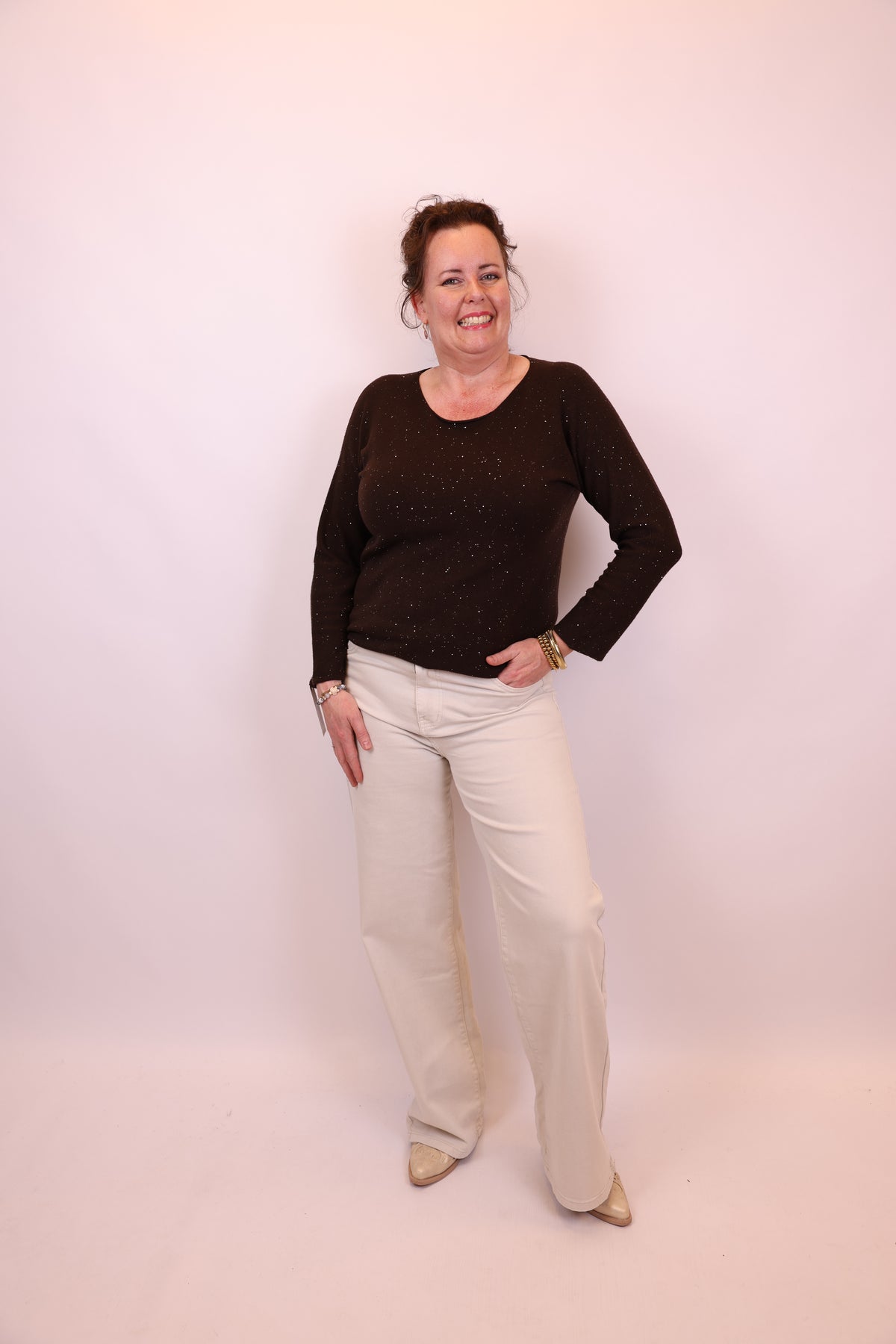 Dora | Bluse schwarz Langarm 52 bis 58