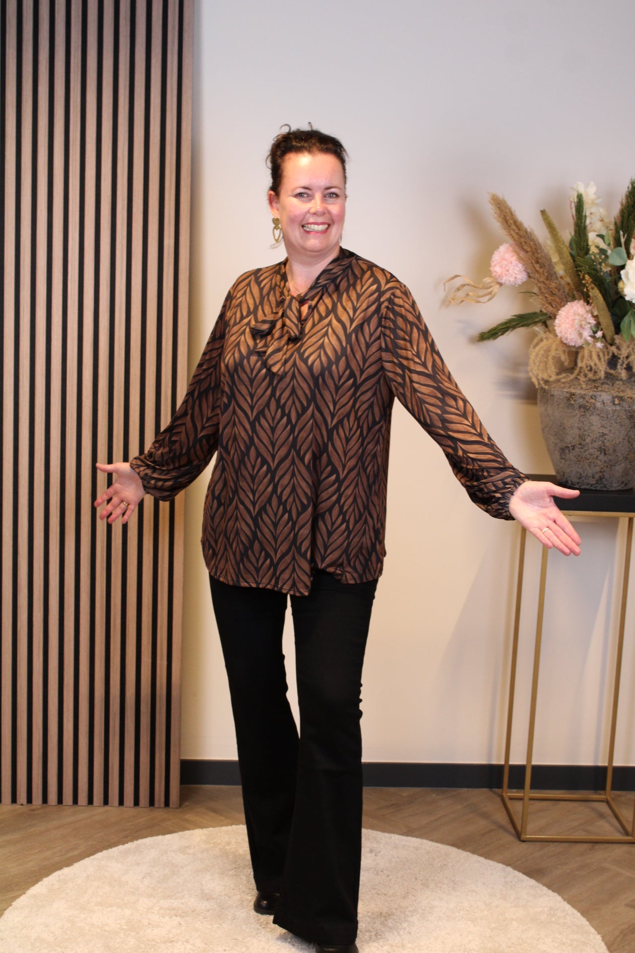 Dora | Bluse schwarz Langarm 52 bis 58