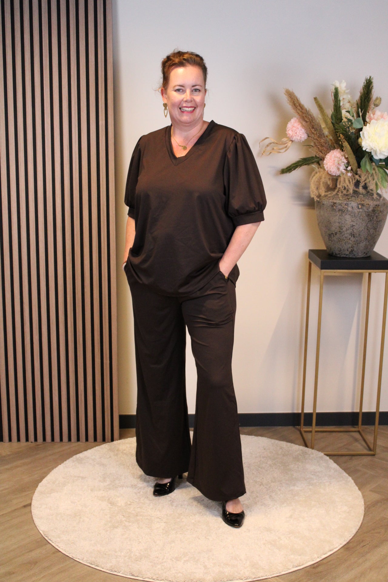 Dora | Bluse schwarz Langarm 52 bis 58